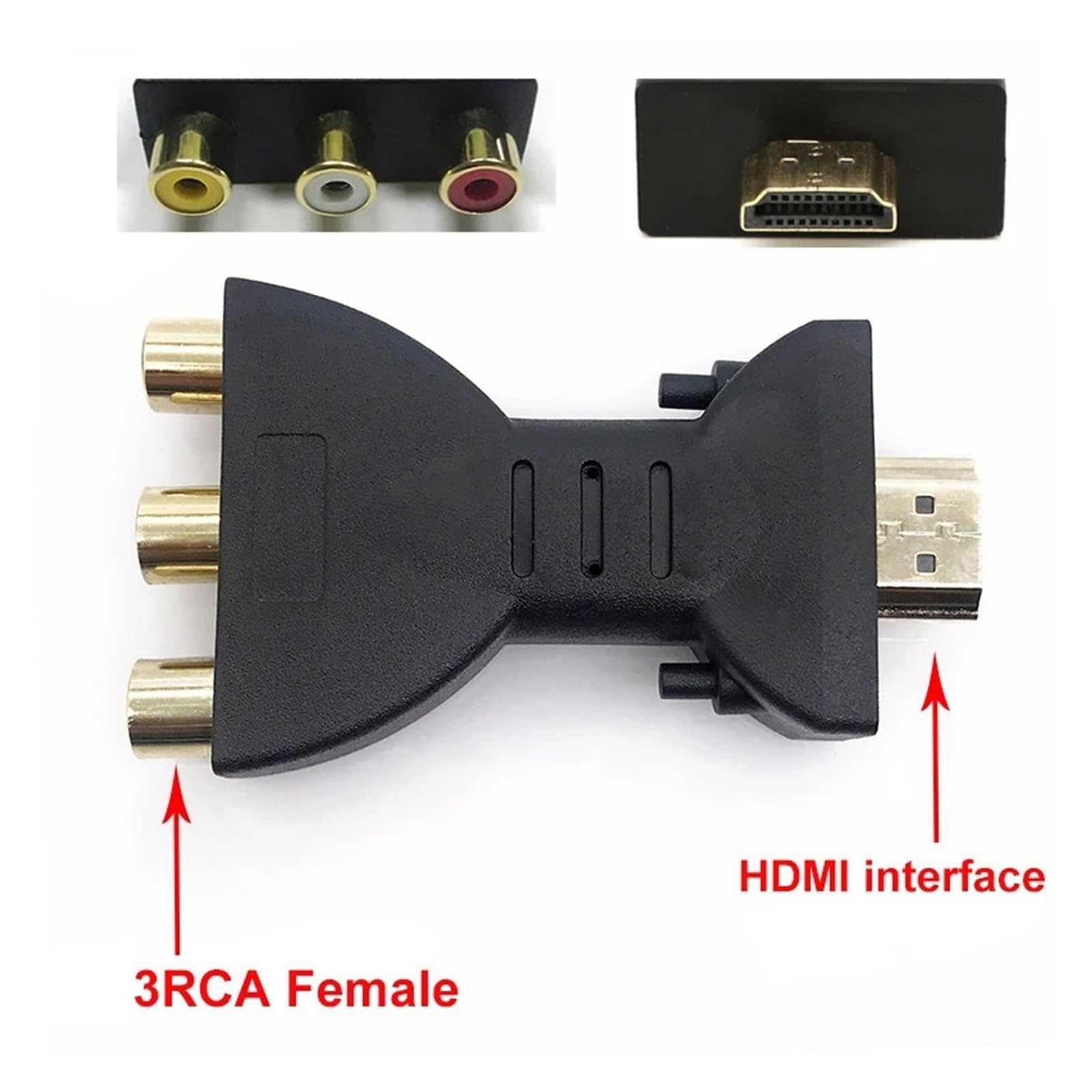 Adattatore da HDMI a AV placcato oro maschio a 3RCA