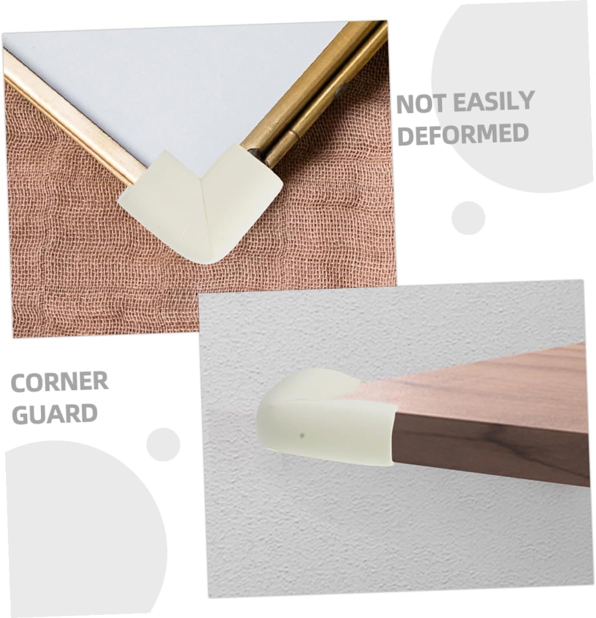 INOOMP 20 Pcs White Furniture Corner Protectors U-Shaped Edge Guards Foam Safety Bumpers for Moving Transport and Childproofing Tables and Frames