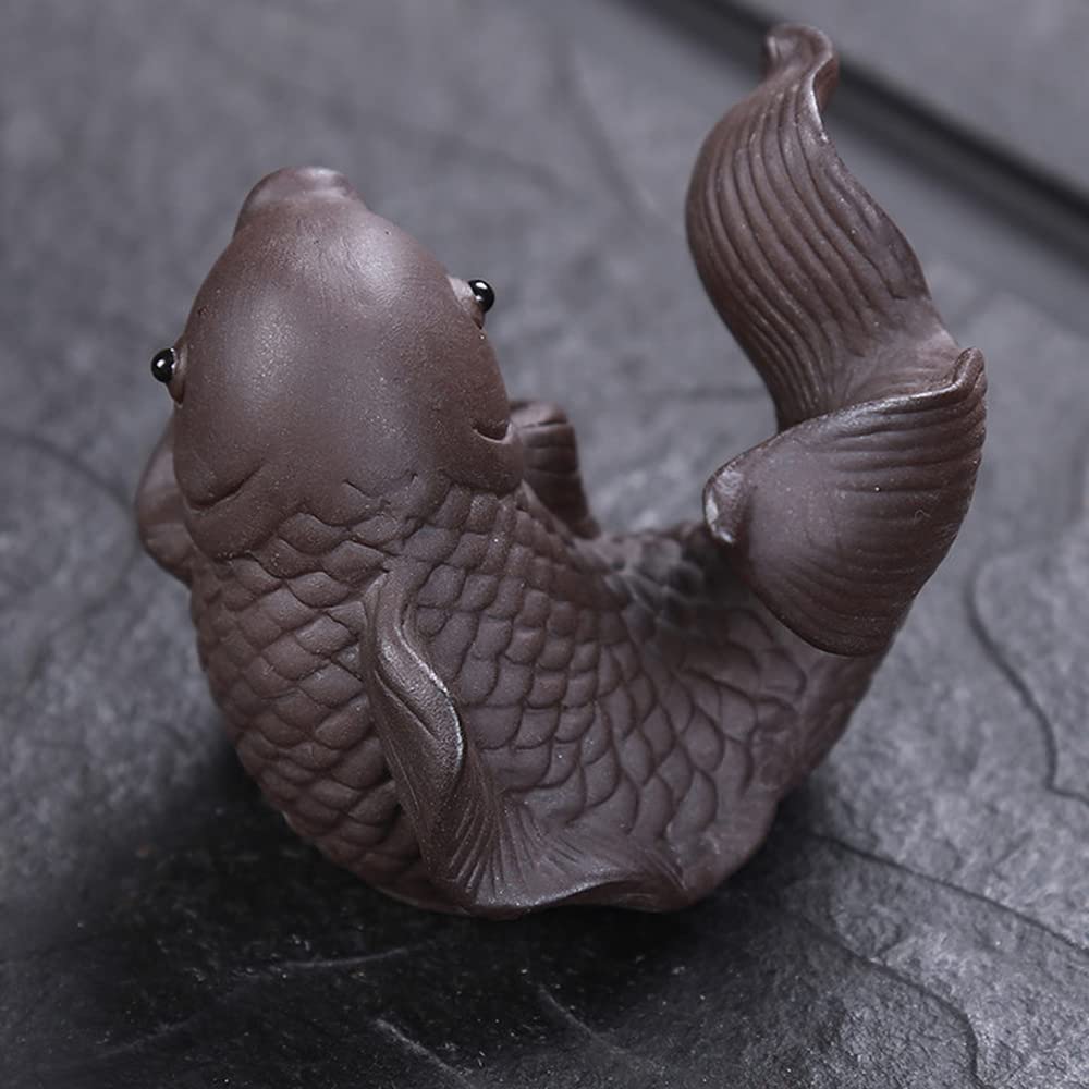 XIALON 7cm Chinese Koi Tea Pet Purple Clay Home Decor Tea Play Kung Fu Tea Set Tea Ceremony