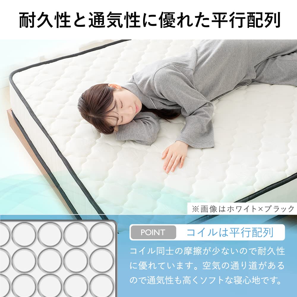 Amazon.co.jp: Iris Plaza Bed Mattress Set Double Walnut Bed with