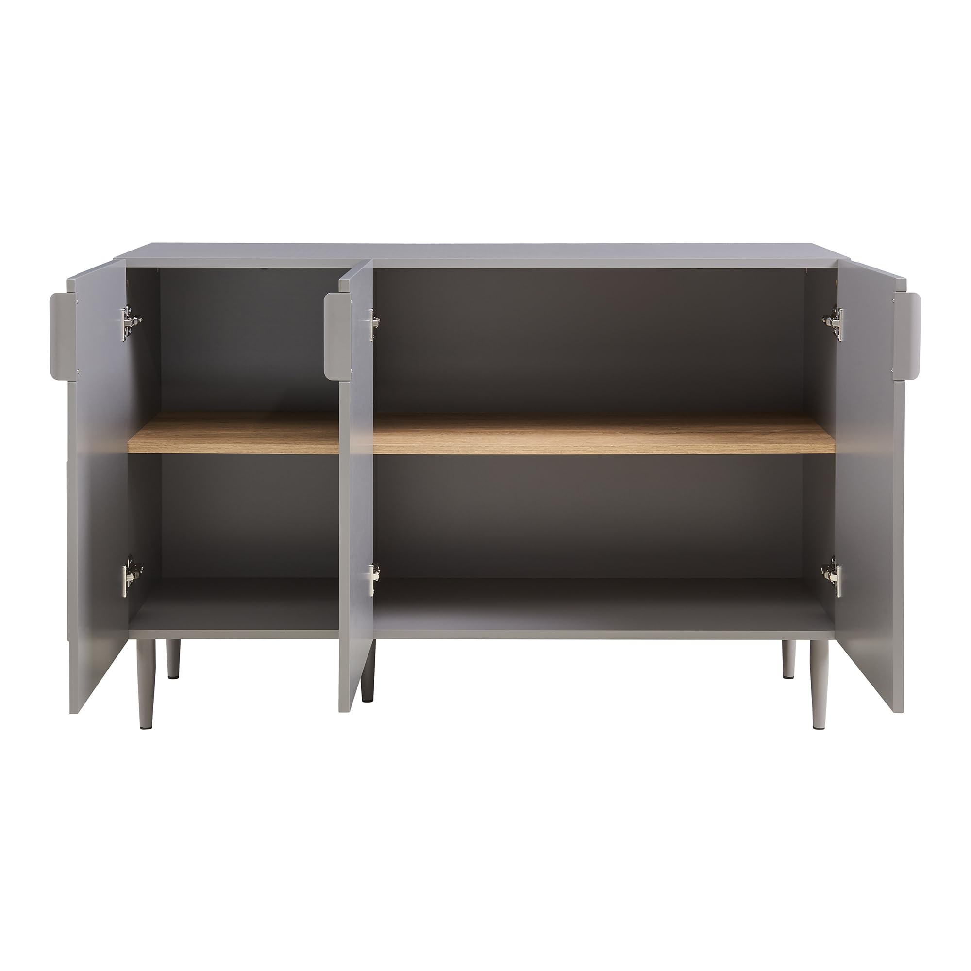 [en.casa] Credenza Bassa con 3 Ante Decorative Madia Moderna Mobile Contenitore per Cucina Soggiorno Sala Pranzo 75 x 115 x 38 cm Grigio