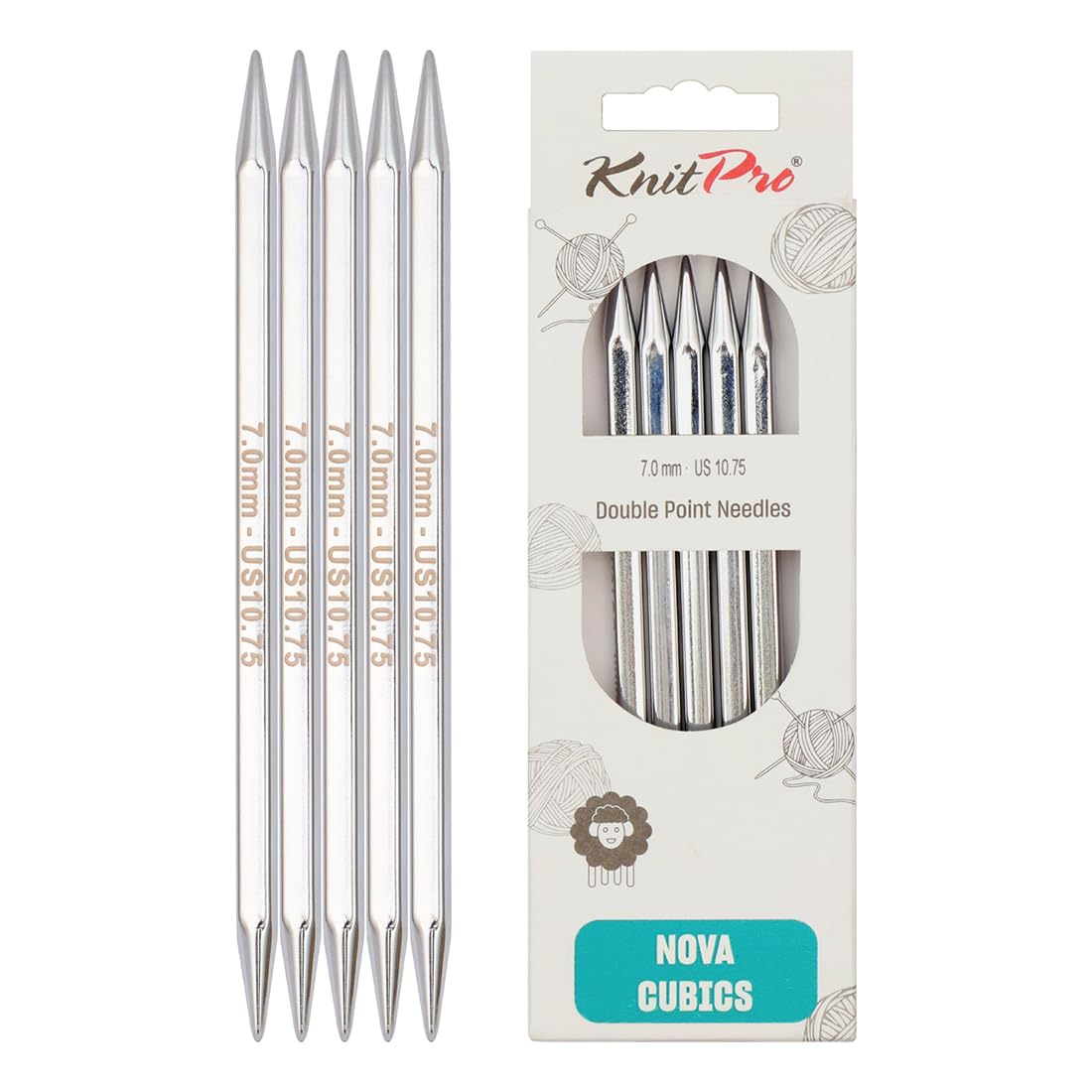 KnitPro Nova Cubics Double Pointed Needles 6" (15cm) | 7.00mm