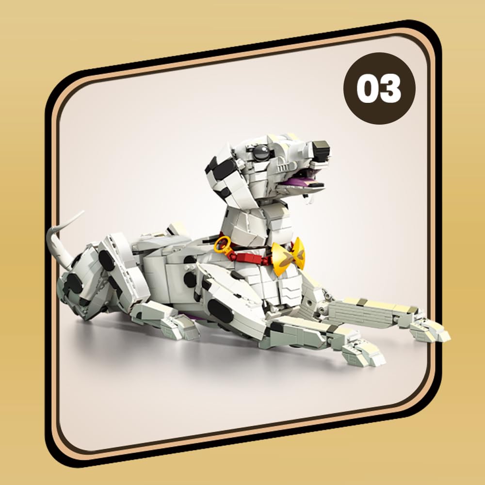 Juego de bloques de construcción dálmata, un juguete en forma de cachorro para amantes de los animales, coleccionar y exponer.(39101)