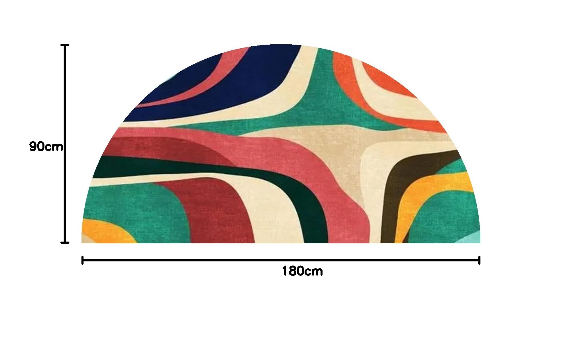 makeups69 Halbkreis Teppich Wohnzimmerteppich Modernes Design Schlafzimmerteppich Halbrunder Balkon Bodenschutz Dekorationen,Bunte