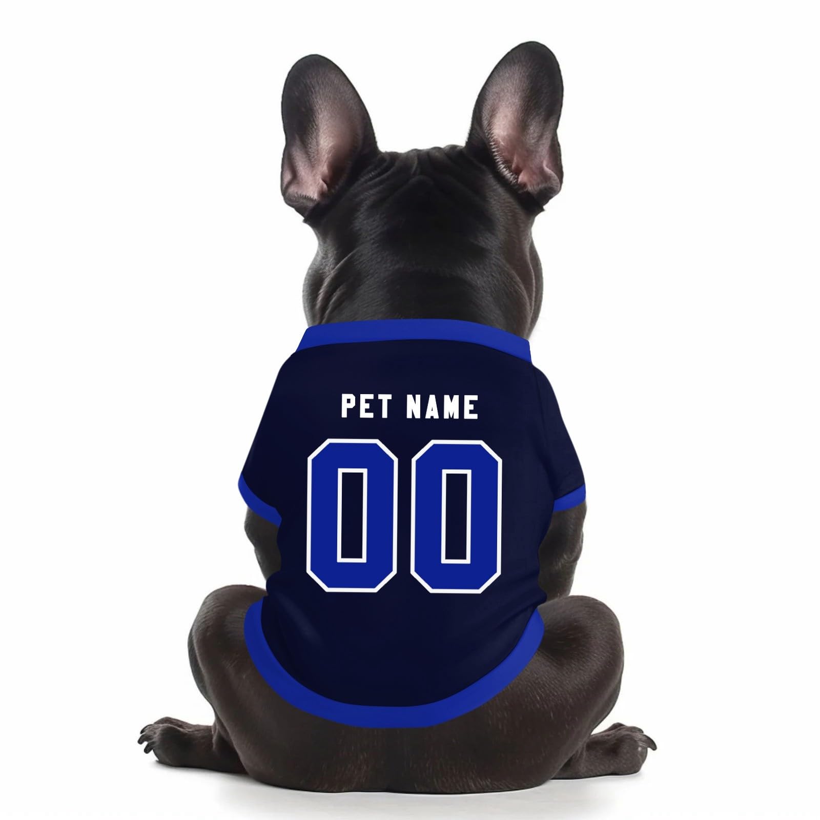 Customized Dog T-Shirt Personalised Dog Clothes with Name Number Logo Custom Football Pet Jersey Sports Fan Shirt for Small Medium Large Dogs Cats