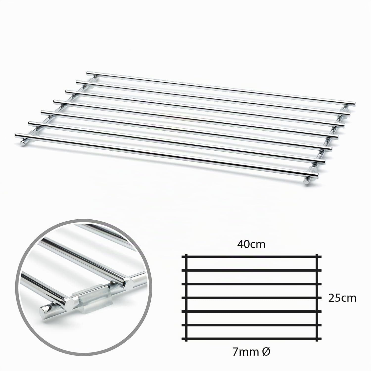 CKB LTD® Sottopentola rettangolare in metallo cromato, ottima superficie in metallo per proteggere il piano di lavoro, per appoggiare pentole calde e padelle, 40 x 24 cm