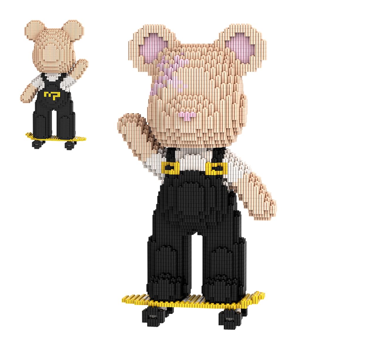 DAHONPA Skateboard Bear Brick Micro Building Blocks for Adults
