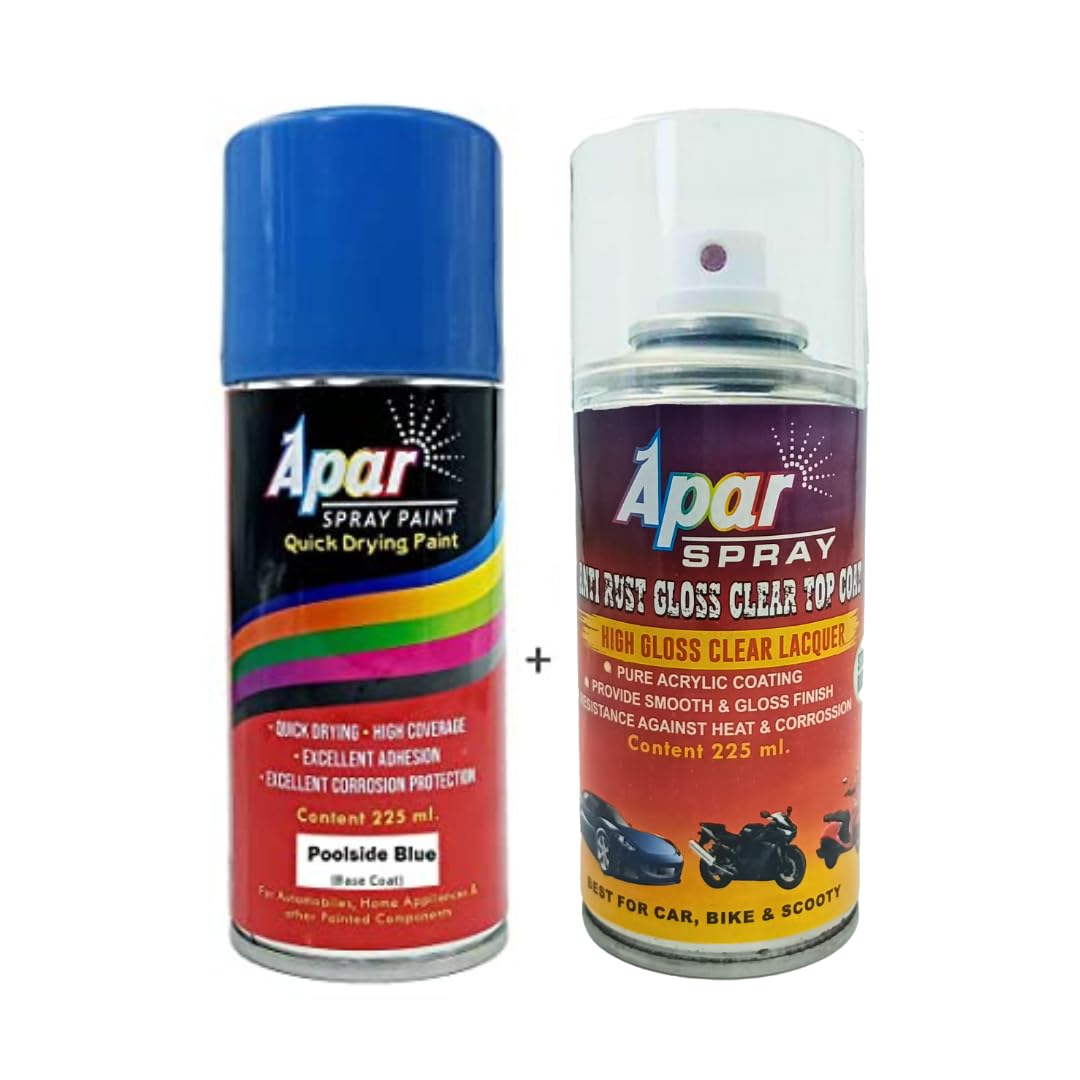 APAR Automotive Spray Paint Poolside Blue (RC Colour Name) + GC Compatible for Maruti Cars -225 ml (Pack of 2-Pcs) (B09XX4HG46) Amazon Price History, Amazon Price Tracker