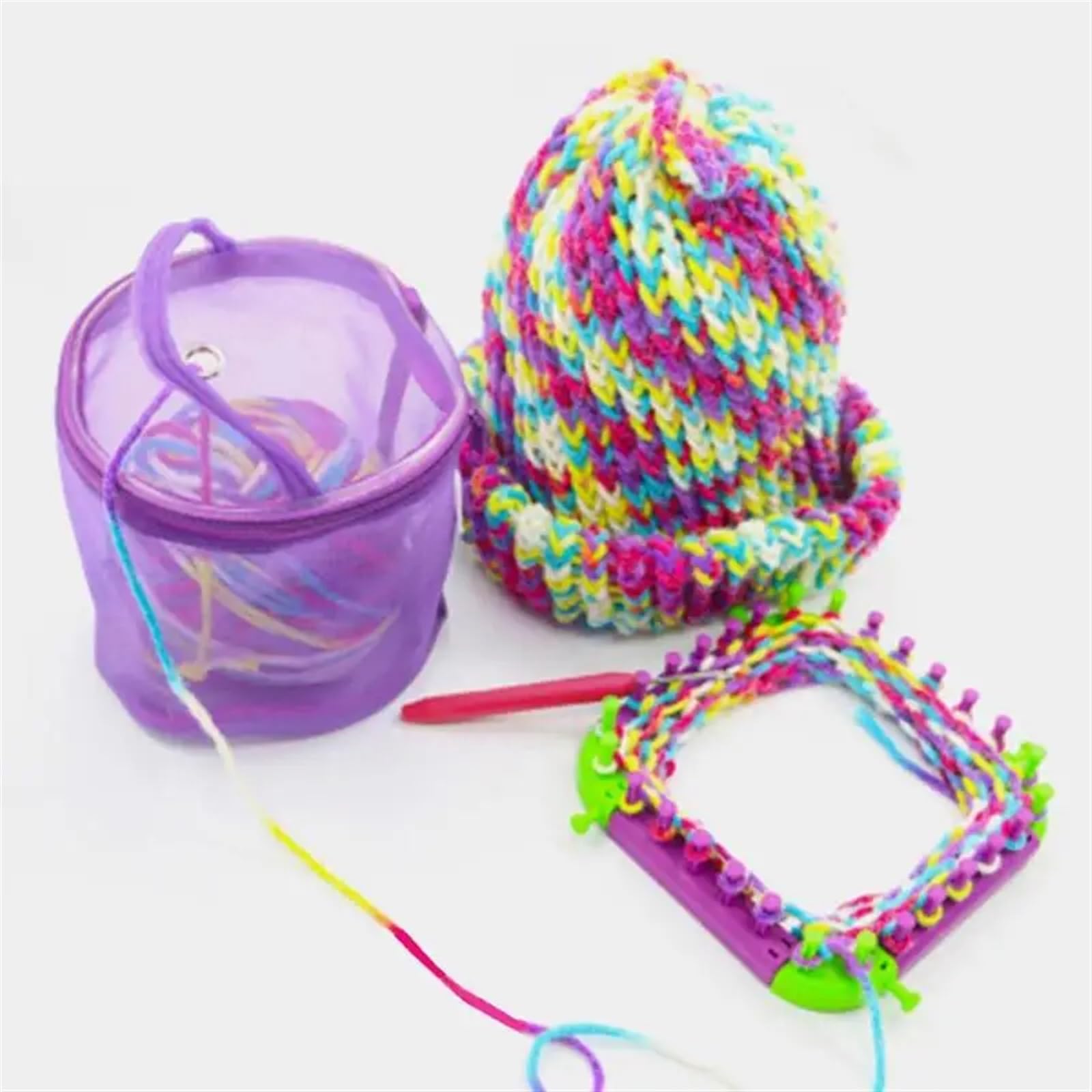 Strickrahmen Stricken Webstuhl DIY Gespleißt Webstuhl Geflochtene Rahmen Lange Ring Set Mit Haken Nadeln Stricken Gewebte Schals Hüte Socken