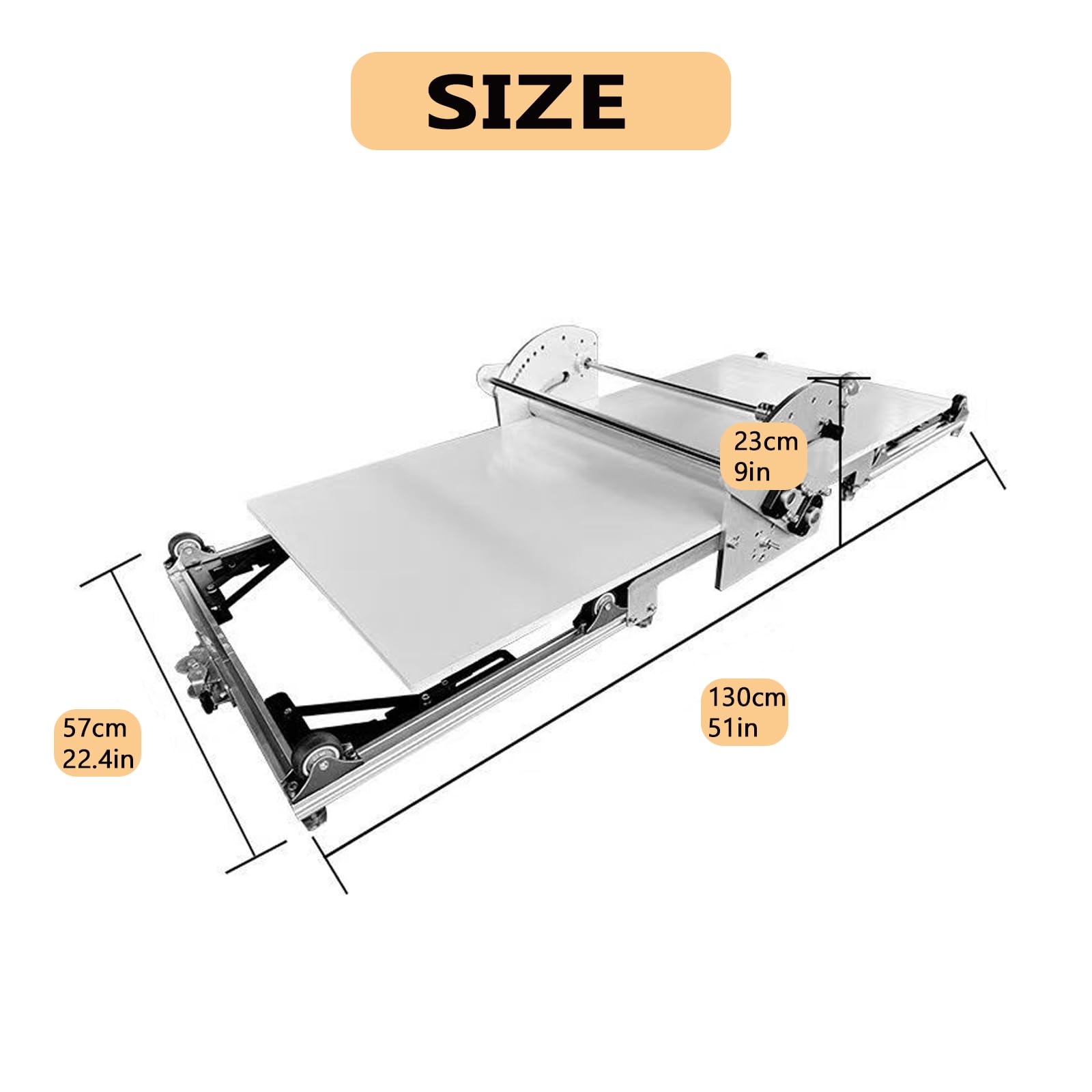 Buhelyc Sfogliatrice Pieghevole Sfogliatrice per Pasticceria in Acciaio Inox Spessore Regolabile per Cucine Domestiche