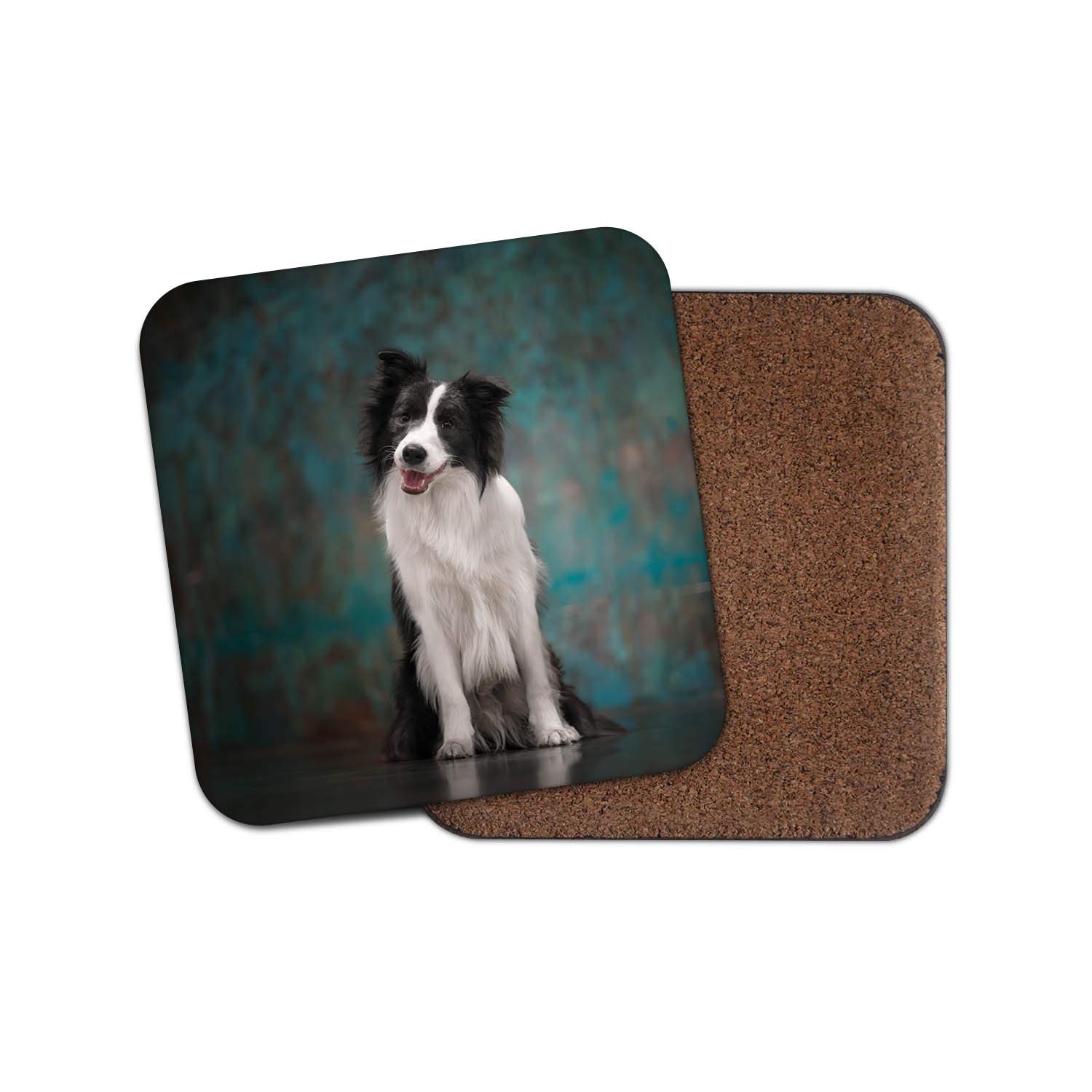 Destinationvinyl Multicolor 1 X Cute Border Collie Drinks Coaster - Dog Puppy Puppies Farm Sheep Fun #8617