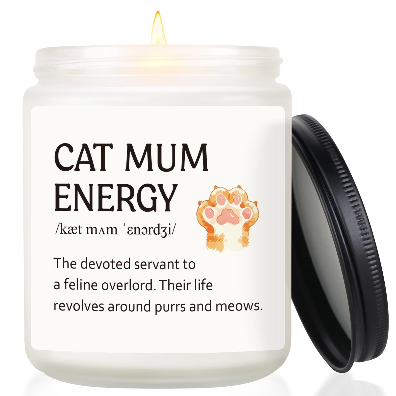Cat Mum Gifts, Cats Gifts for Women, Cat Themed Candles, 7 oz (Lavender)