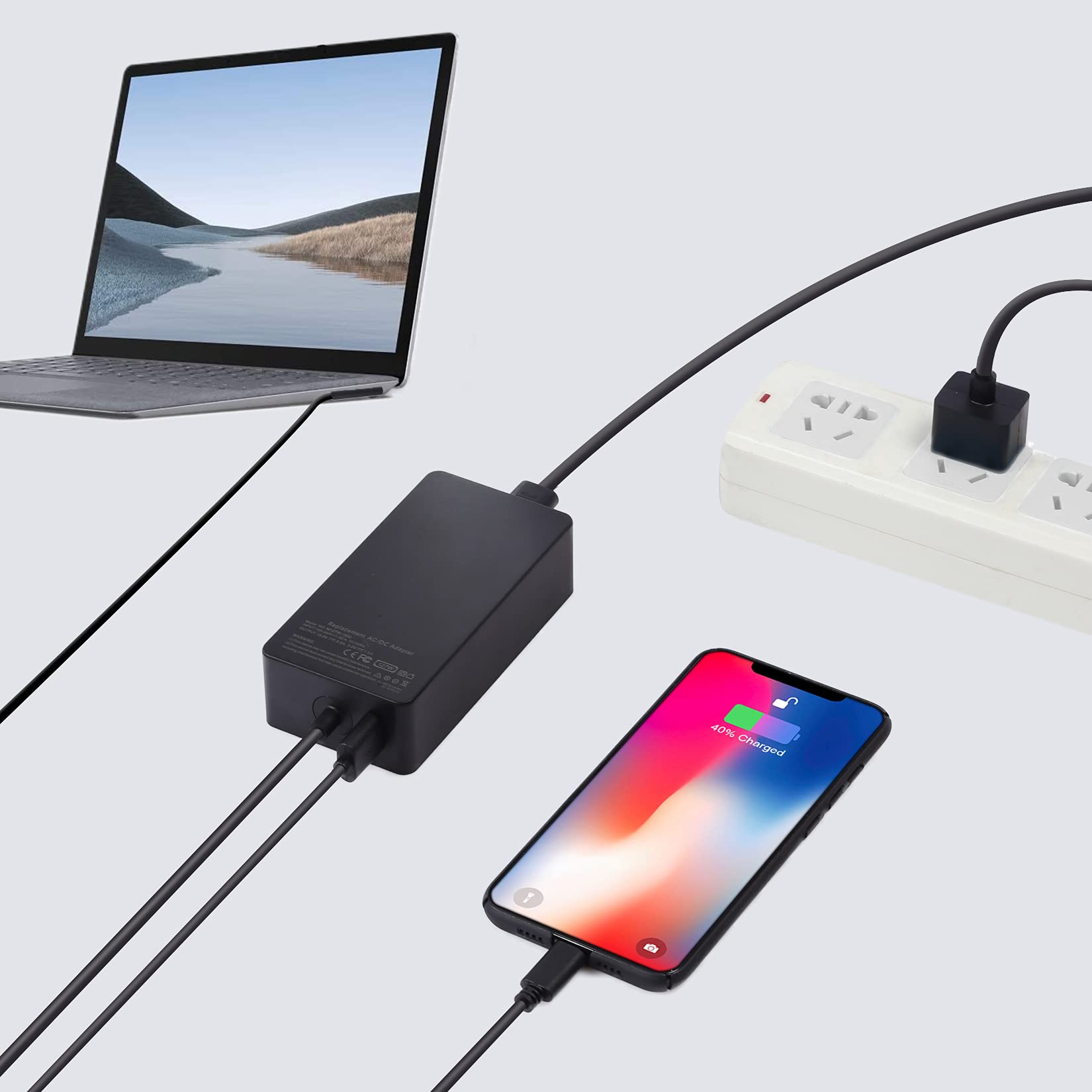 Amazon.co.jp: Surface Book 3充電器 15V 8A 127W Surface Book 2 1