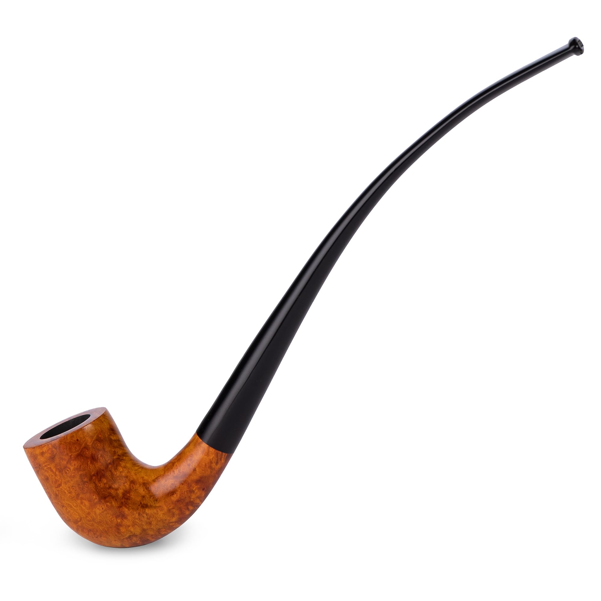 Długa fajka do palenia tytoniu 26 cm | Drewno briar jasnobrązowe | Churchwarden Pipe