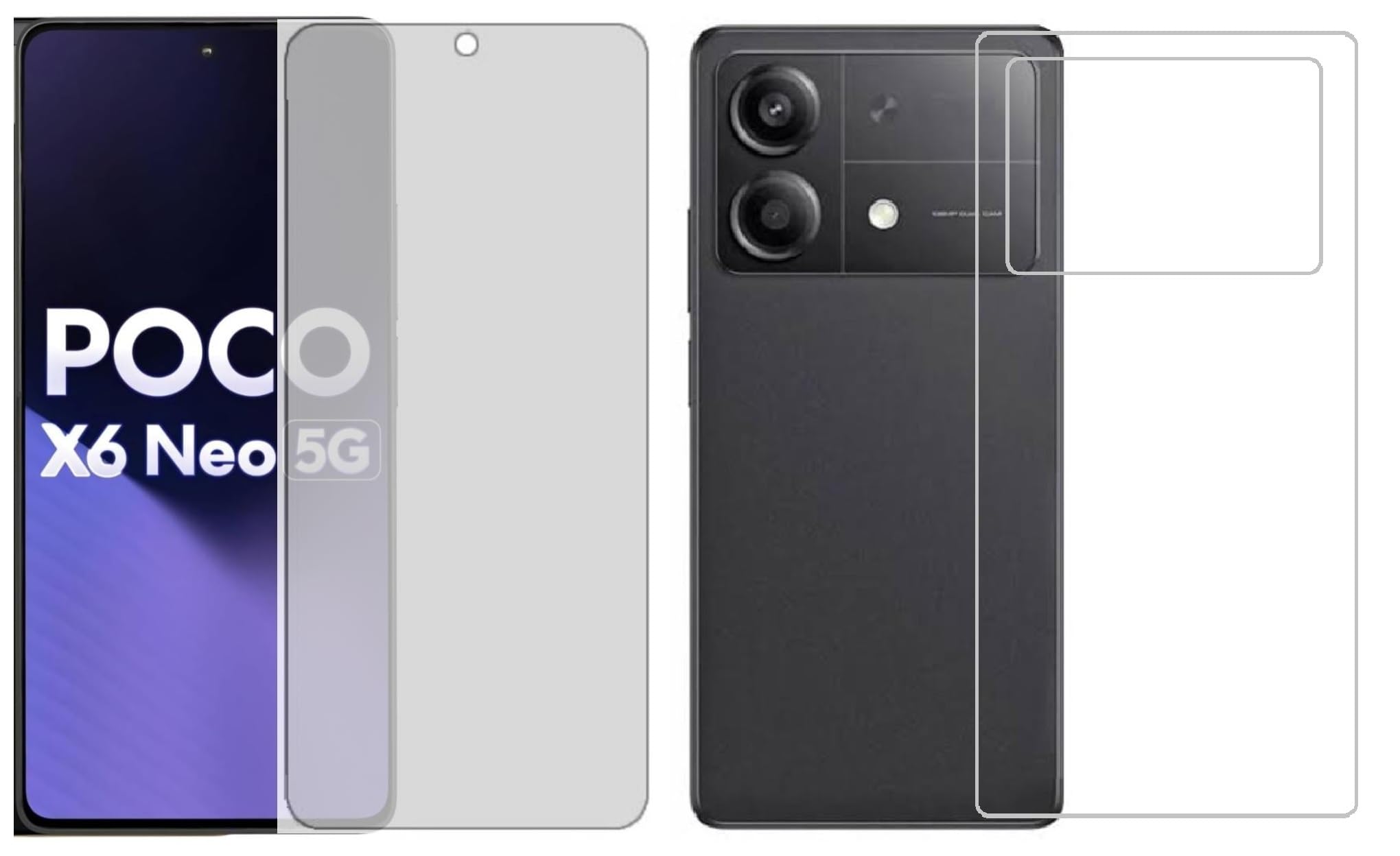 Poco X6 Neo 5G Tempered Glass Front and Back Full Glue Screen Protector Matte Finish Tempered Glass with Unbreakable Flexible Protector Back Guard for Poco X6 Neo 5G (B0D8JNTT2G) Amazon Price History, Amazon Price Tracker