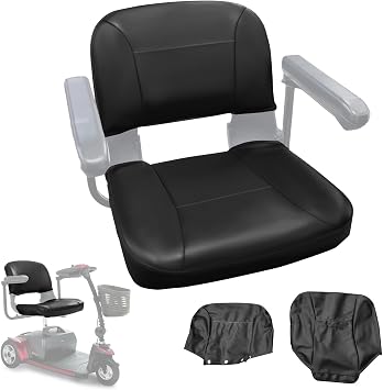 Seat Cover Set Compatible with Go-Go Elite Traveller, LR, Plus HD, ES, GO-Chair, Ultra X, Pride Revo and Sonic Mobility, 3&4 Wheel Folding Electric Scooter Wheelchair Covers Leather