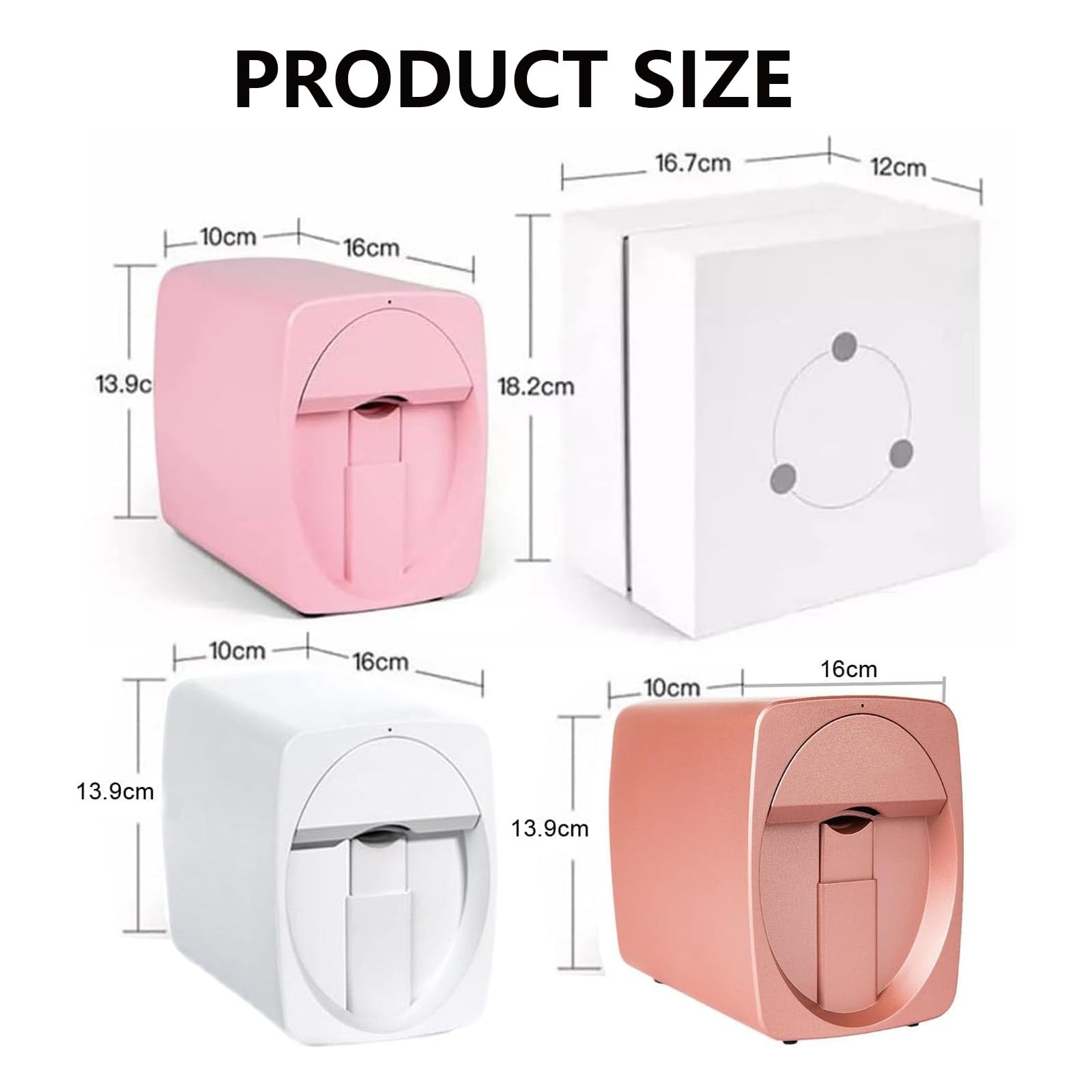 Stampante per Unghie, Macchina per Stampante Automatica per Unghie 3D, Macchina per Stampa Portatile per Unghie, Stampante Digitale Mobile per Unghie per Salone di Bellezza,Rosegold