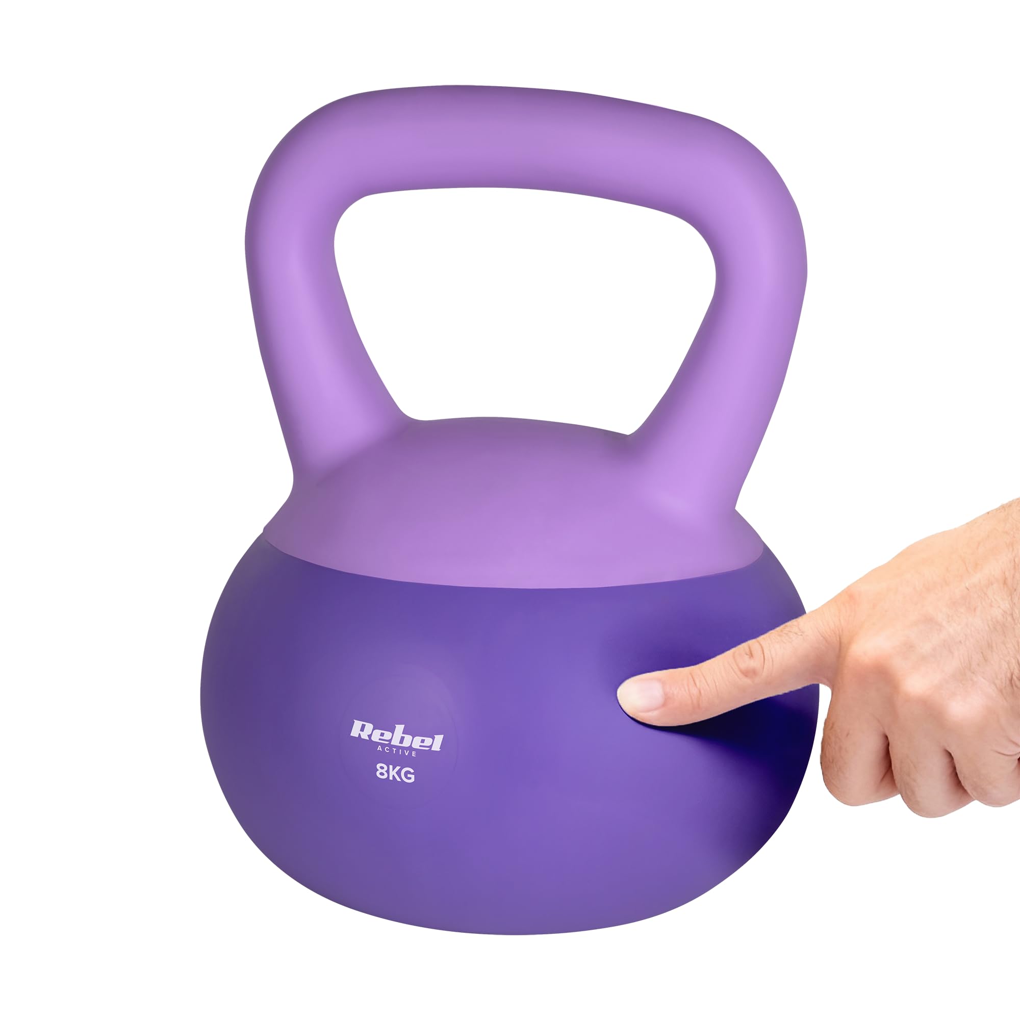 Rebel Soft Kettlebell 8kg Miękkie PCV Bezpieczne Ciche Hantel do Fitness