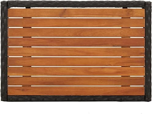 Miniatura 5 de Patio Reclining Chairs 2 Pcs with Table Black Poly Rattan Outdoor Patio Dining Lawn Outdoor Dining Chairs Sillas para Comedor for Picnic Beach