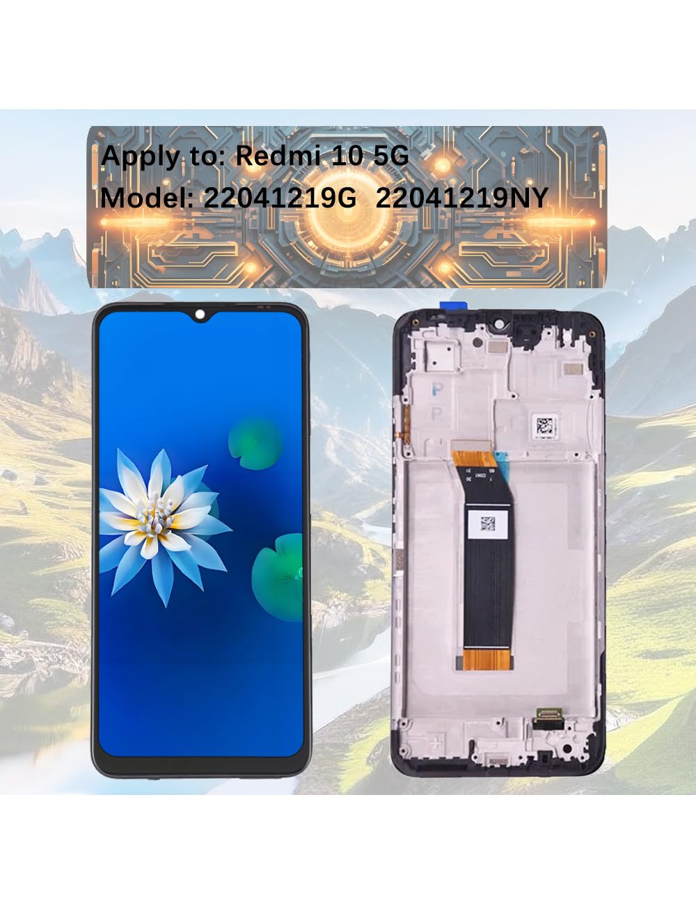 H&LYCYJ Display Schermo per Xiaomi Redmi 10 5G 22041219G 22041219NY LCD Schermo di Ricambio Kit di Montaggio con Cornice