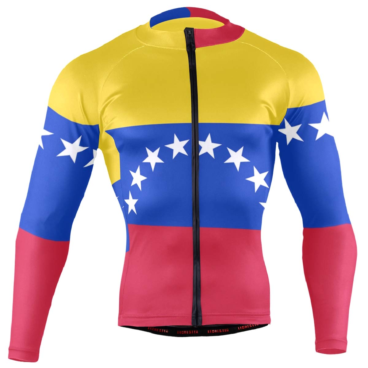 Venezuela Flag Men's Cycling Jersey Long Sleeve Bike Jacket Biking Bicycle Jersey Shirt