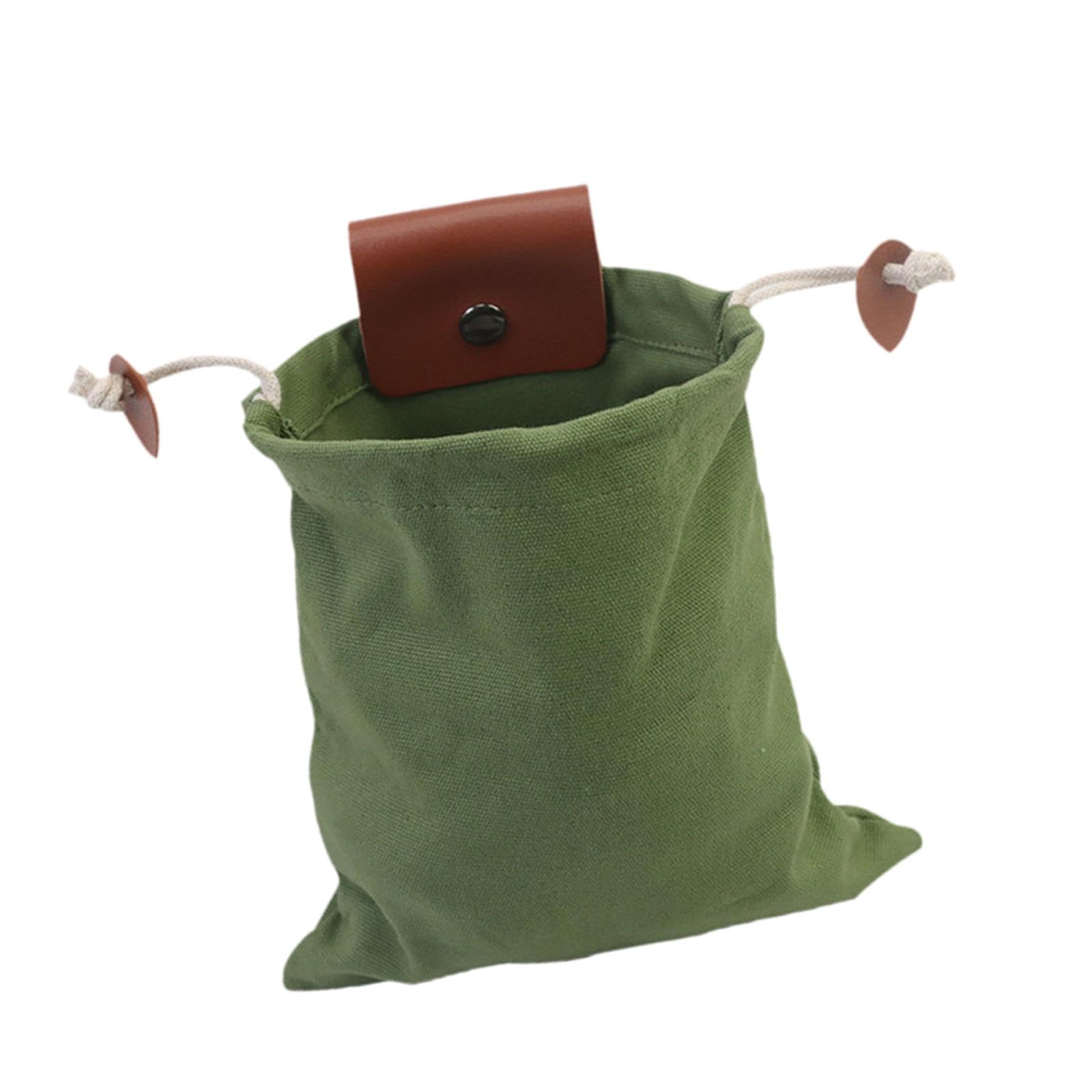 Outdoor Foraging Bag with PU Leather Loop for Camping Accessory Multipurpose Green-image-36
