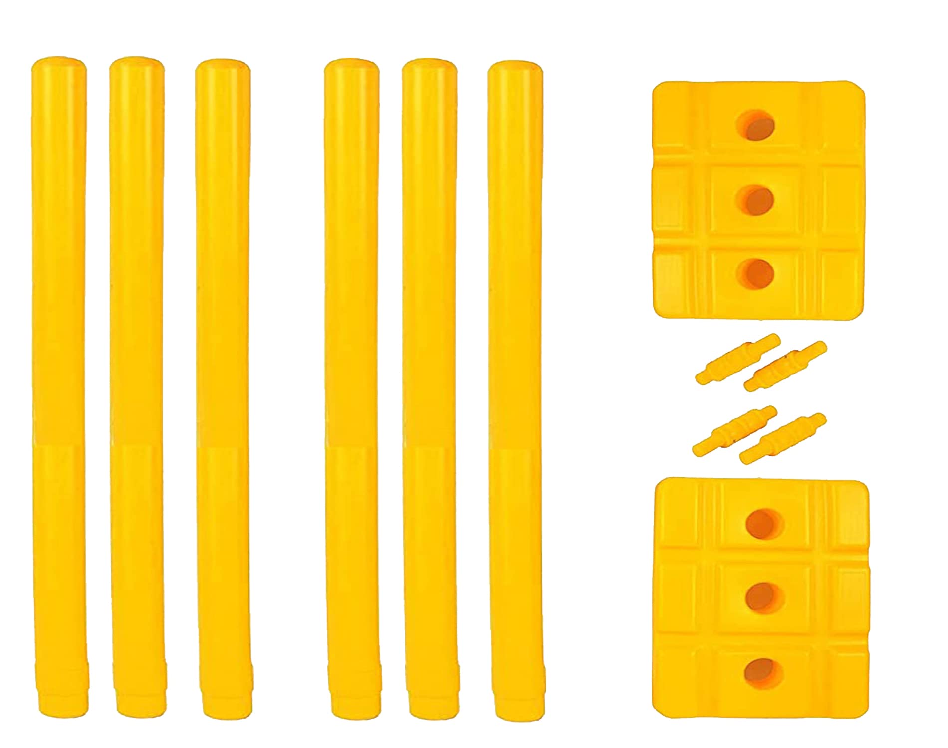 LARA Heavy Plastic Cricket Stumps Set - 6 Stumps + 4 Bails + 2 Stands (Yellow)(Plastic Wicket Set) Pack of 6 (B0BGHJTWRJ) Amazon Price History, Amazon Price Tracker