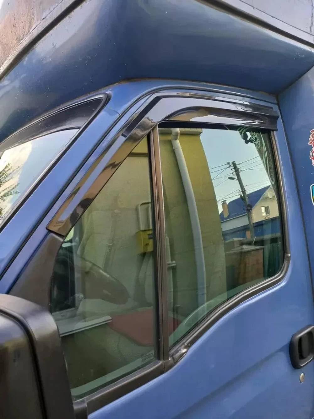 Windabweiser Luftabweiser Regenabweiser Seitenfensterabweiser Kompatibel mit Renault Master 1998-2009 Autofenster Regenschutz Regenabweiser Anklebbare Deflektoren 2 Stück Externe Passform