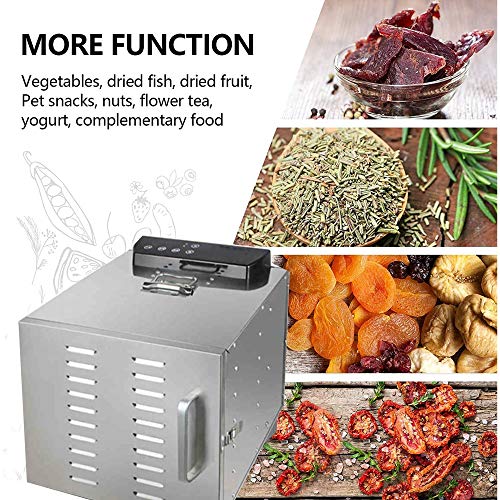 ZXLLAFT Dörrautomaten Lebensmittel Dehydrator Rostfreiem Stahl mit Touchscreen-bedienfeld, Einstellbarer Temperatur 30-80 ° C, Elektrischer Dehydrator, für Rindfleisch, Obst und Gemüse,220V – Bild 4