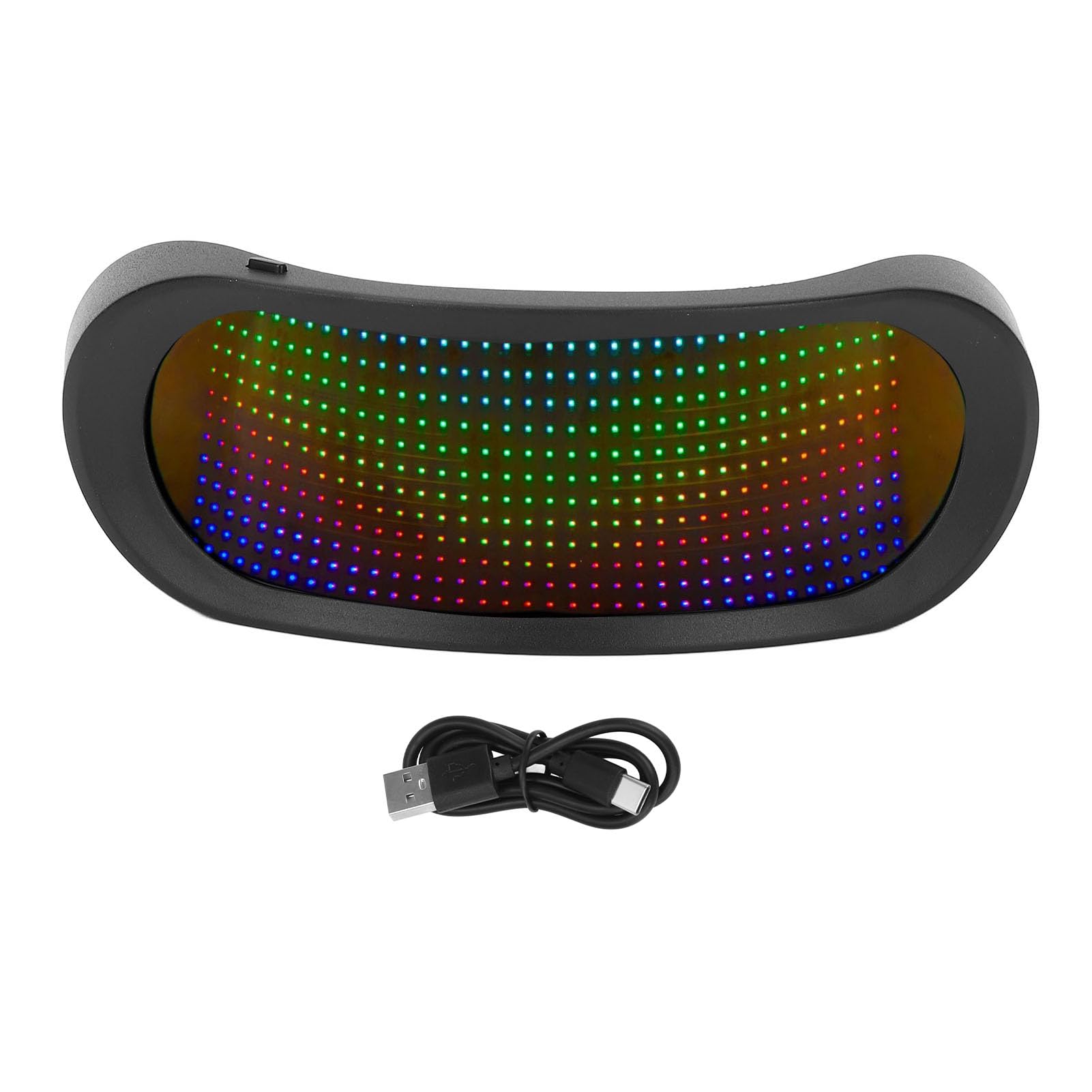 Cryfokt Gafas LED sin Marco de 12x36, Sincronización de Ritmo de Micrófono, Gafas Luminosas Portátiles a Todo Color para Eventos Musicales y Festivales