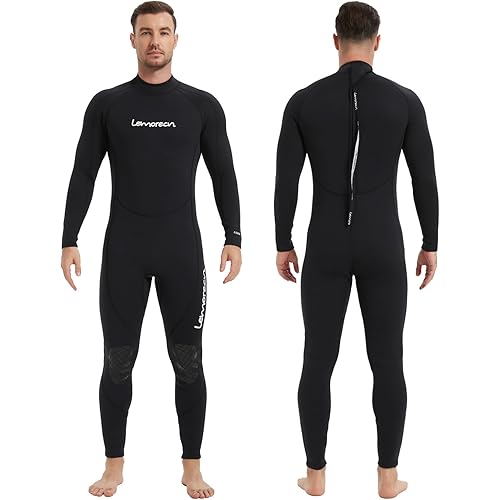 Lemorecn Men's Wetsuit 3/2mm and 5/4mm,Full Wetsuits for Men and Women,Wetsuits for Diving Snorkeling Surfing Swimming