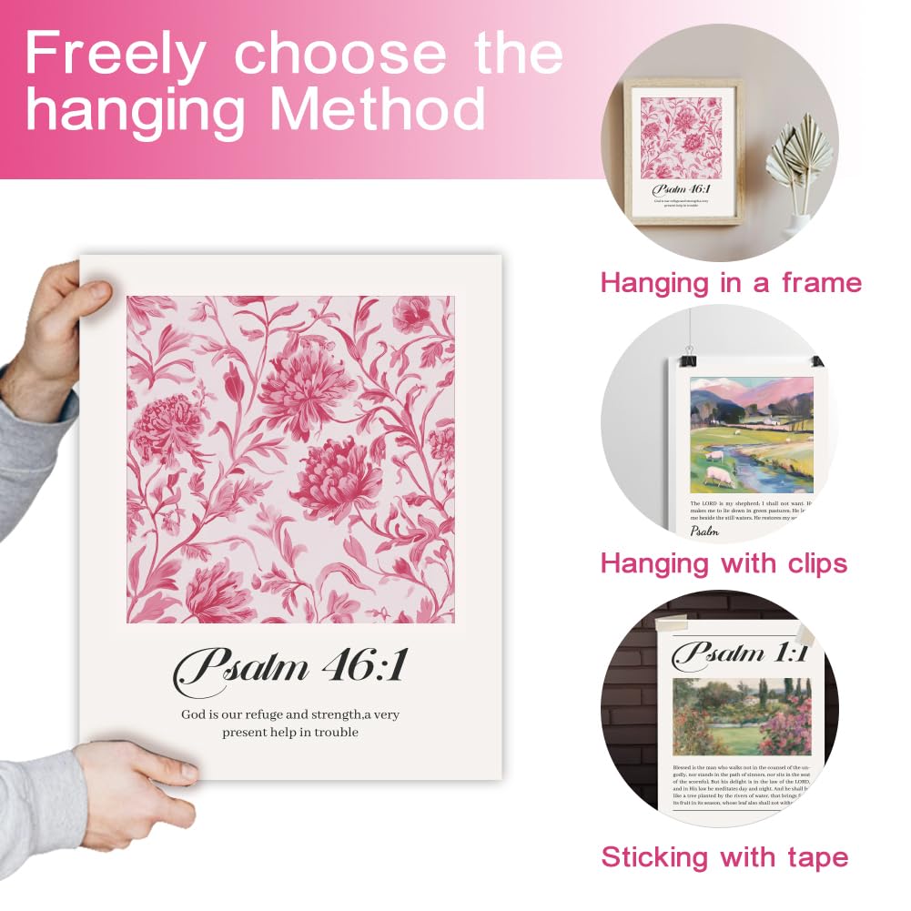 GOMAKERER 6 Pcs Pink Christian Wall Art Prints - Image 3