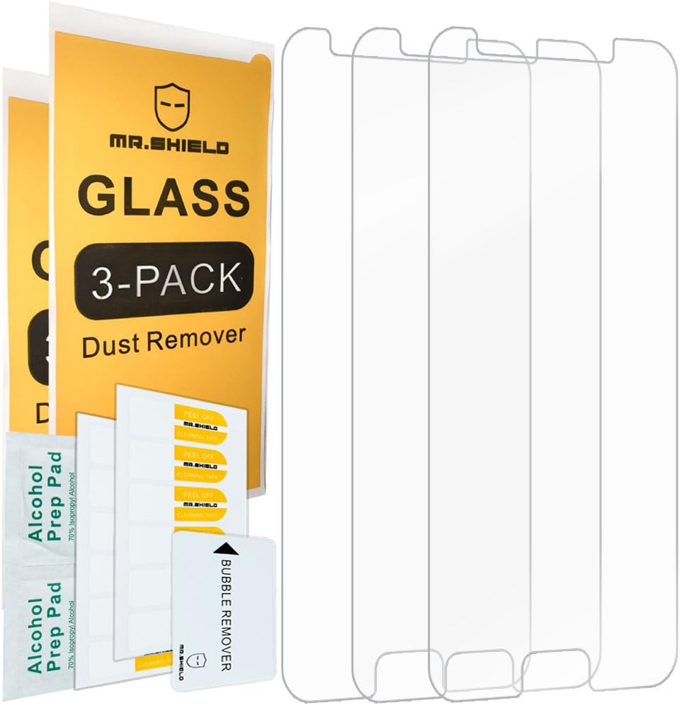 Mr.Shield [3-PACK] Designed For Samsung (Galaxy J7 Star) [Upgrade Maximum Cover Screen Version] [Tempered Glass] Screen Protector [Japan Glass With 9H Hardness] with Lifetime Replacement