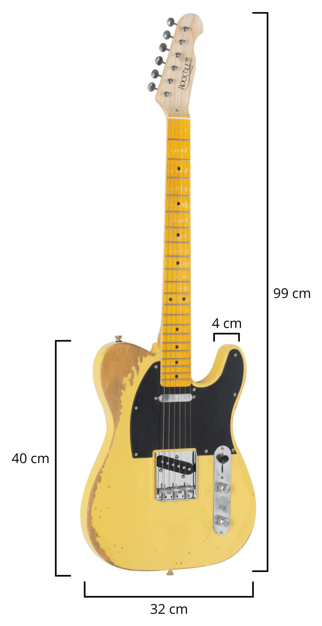 Rocktile Vinstage TL-HMBB E-Gitarre - Relic-Gitarre in Aged-Style - Korpus: Mahagoni - Griffbrett/Hals: Ahorn - 2x Single Coil Pickup - Vintage-Hardware - Vintage Blonde | Modell: TL-HMBB, Serie: Vinstage, Gewicht: 3, 1 kg, Anzahl der Saiten: 6, Ausrichtu