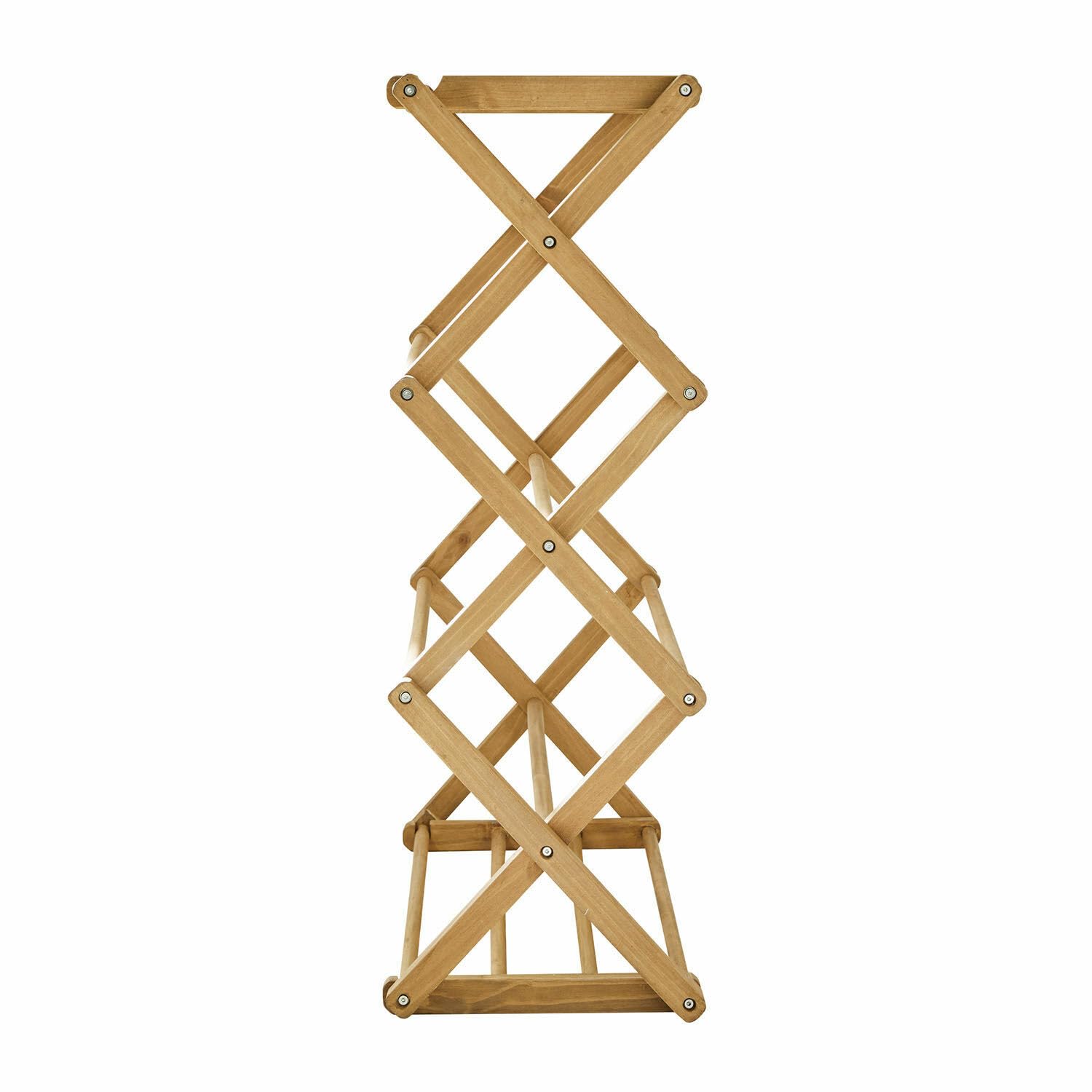 Loberon Wäscheständer Elodielle, Klappbares Design, für Handtücher, Kleidung & Co., Platzsparend, Ordnungshelfer, Badzubehör, Kiefernholz, braun | Klappbares Design, für Handtücher, Kleidung & Co., Platzsparend, Ordnungshelfer, Badzubehör, Kiefernholz