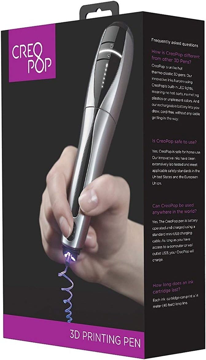 3D Pen, CreoPop Professional 3D Printer Pen with Innovative Cool Inks, Safety Proven, 100% Free Form, No Heat, No Clogging, 3 Refills Inside - Perfect Gift for Kids,Teens, Adults