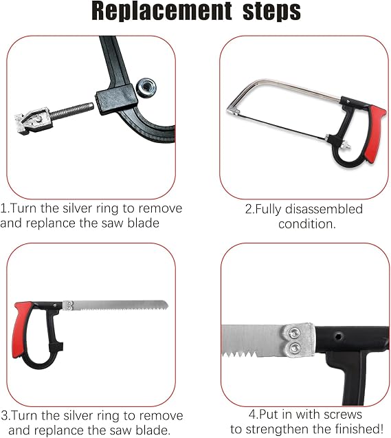 Hand Saw Saw Set Universal Multifunctional Metal Saw Blades for HSS Steel with Interchangeable Blades Mini Hand Saw Tool for Woodworking