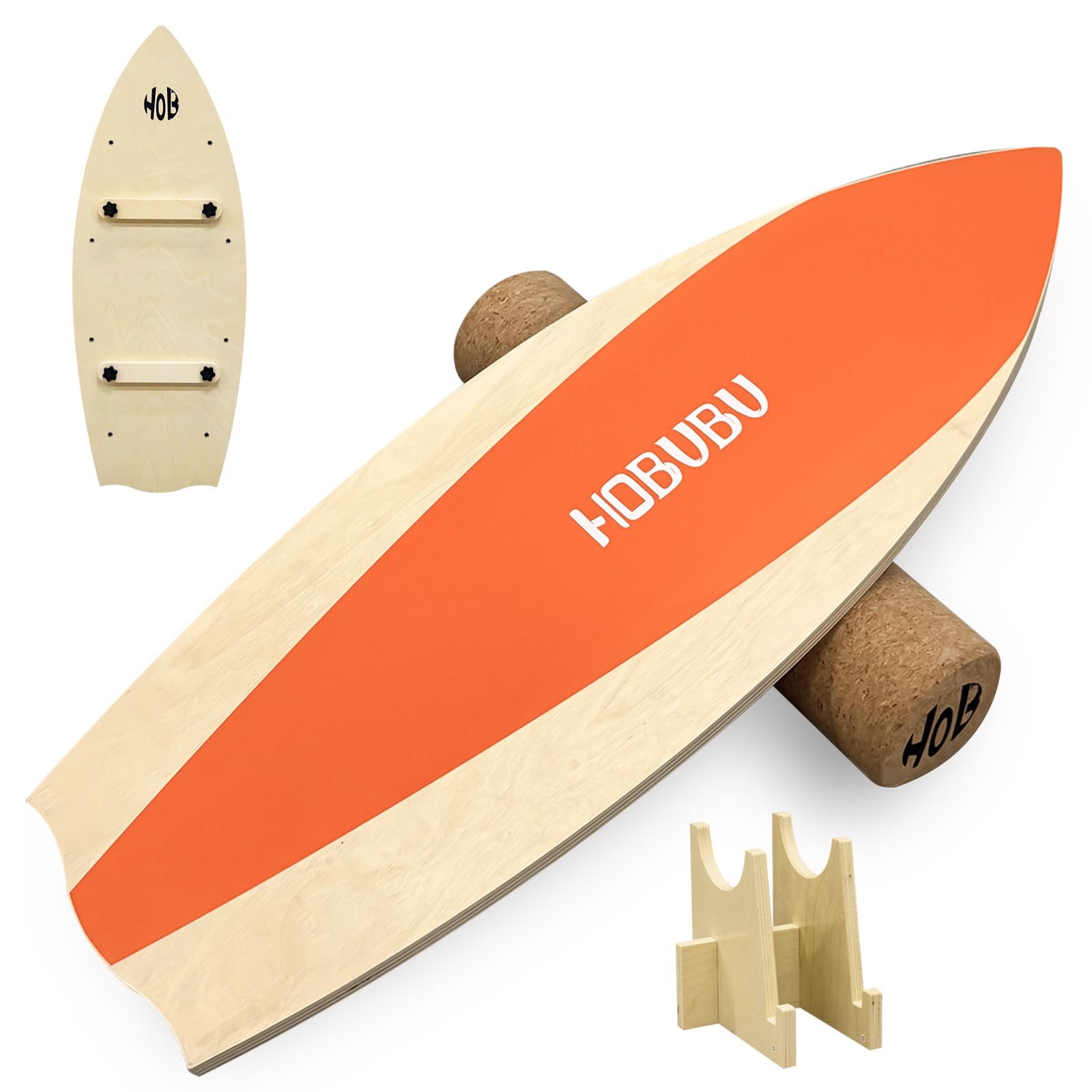Balance Boards für Indoor- und Outdoor-Training, Holz-Balance Board mit Korkwalze und verstellbaren Sperren, geeignet für Anfänger und Experten | Erwachsene und Jugendliche
