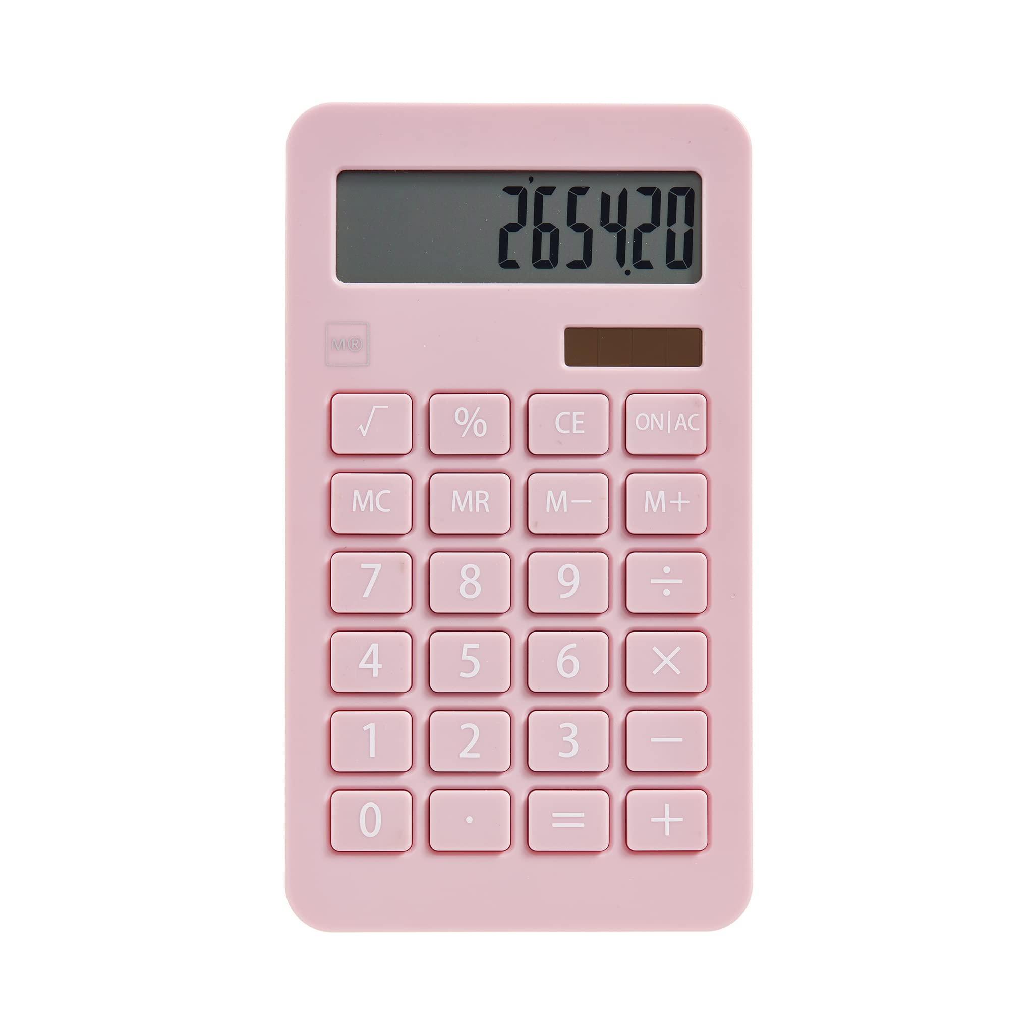 Miquelrius - Solar-Rechner, 10 Ziffern, große Tasten, LCD-Display, Farbe Rose