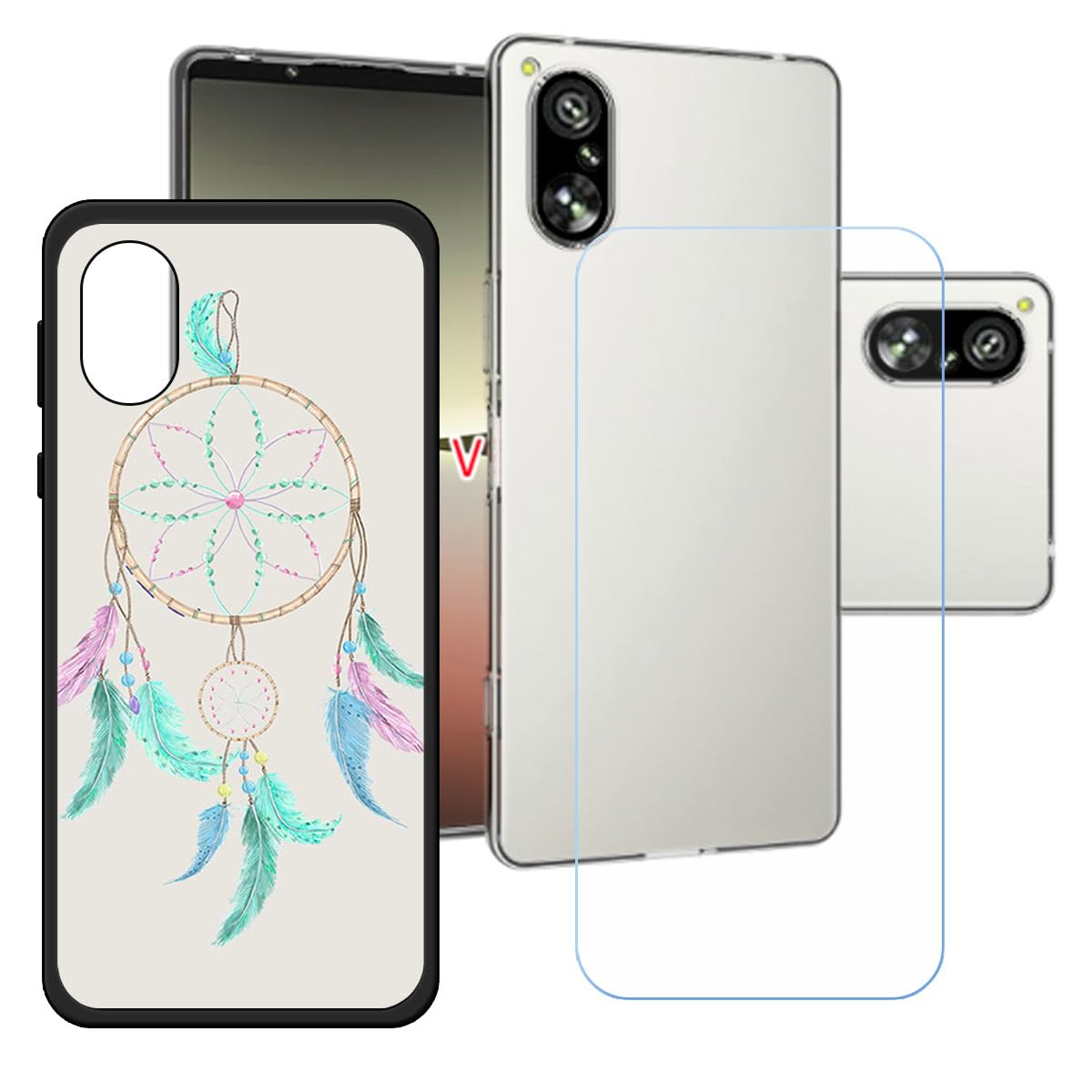 LCEHTOGYE Cover per Sony Xperia 5 V,Nero Custodie Morbido Silicone Case Ultra Sottile TPU Flessibile Protettiva Custodia per Sony Xperia 5 V (6,1) - KE150