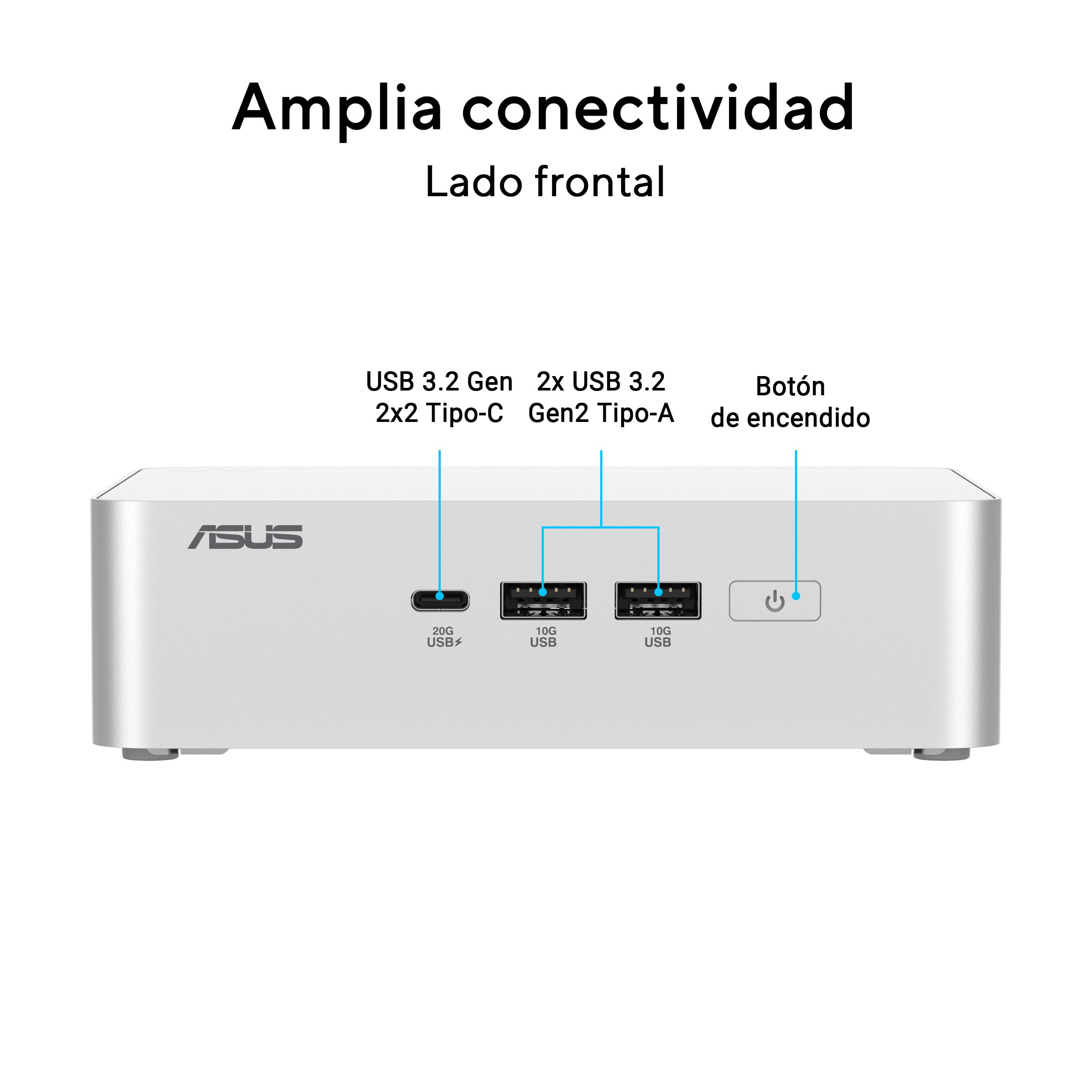 ASUS NUC 15 Pro+ Mini PC, Procesador Intel Core Ultra 5 225H, Intel ARC Graphics, sin Memoria, sin Almacenamiento, sin SO, Cable de alimentación Incluido, Plata | DDR5-6400, tarjeta gráfica integrada, Wi-Fi 7, Bluetooth 5.4, compatible con Windows 11 Pro
