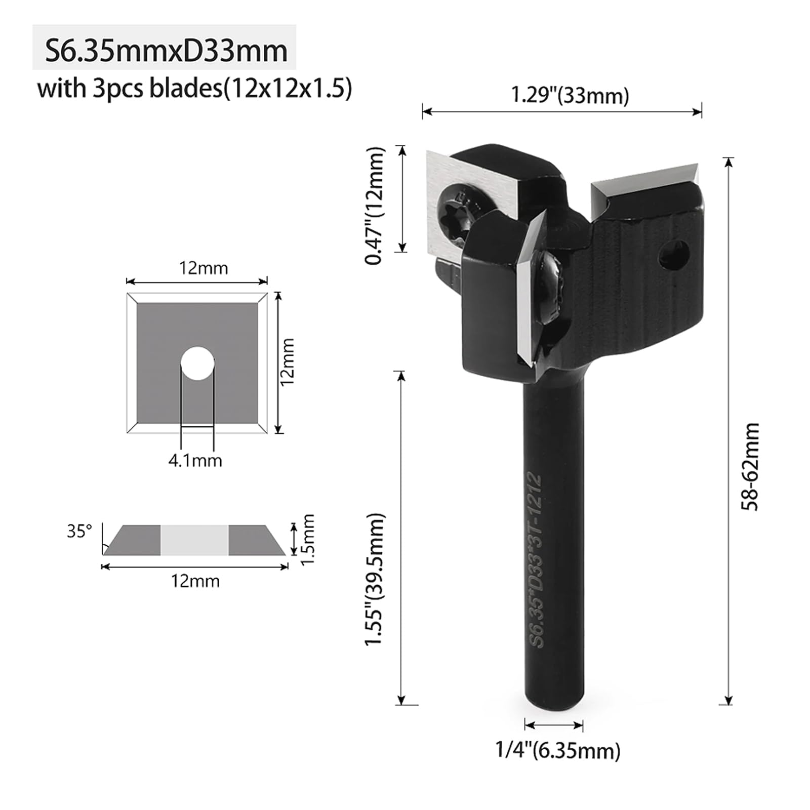 Trvoxviq 1/4'' Shank Spoilboard Surfacing CNC Router Bit - Image 2