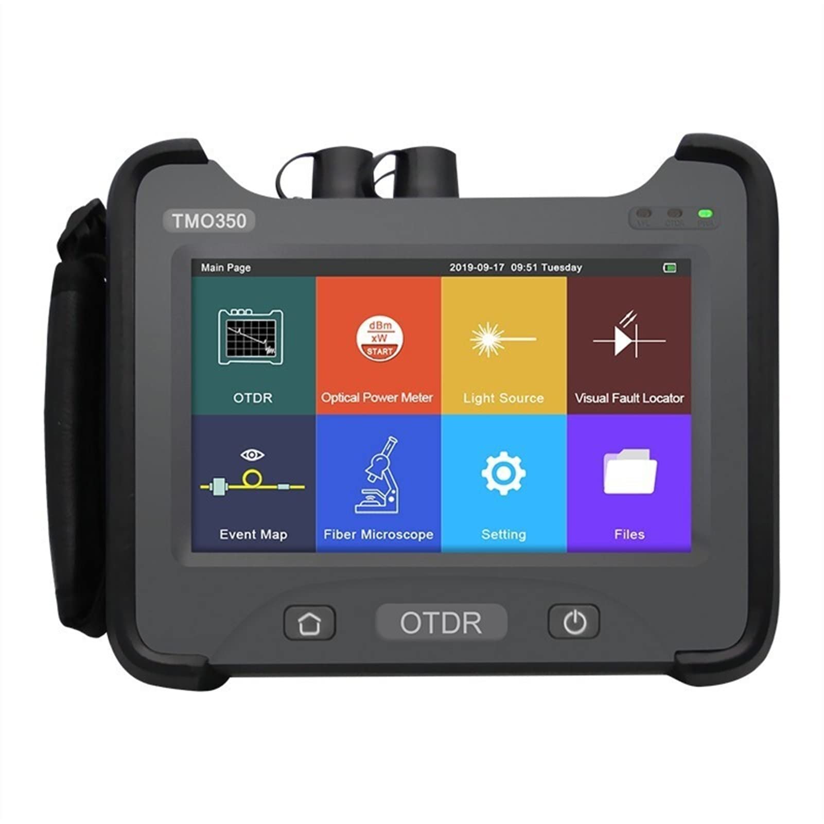 Tester kabli sieciowych, TMO350 OTDR. Odbiór domeny w czasie optycznym 850/1300/1310 / 1550Nm Cztery zintegrowane zintegrowane multimode fali