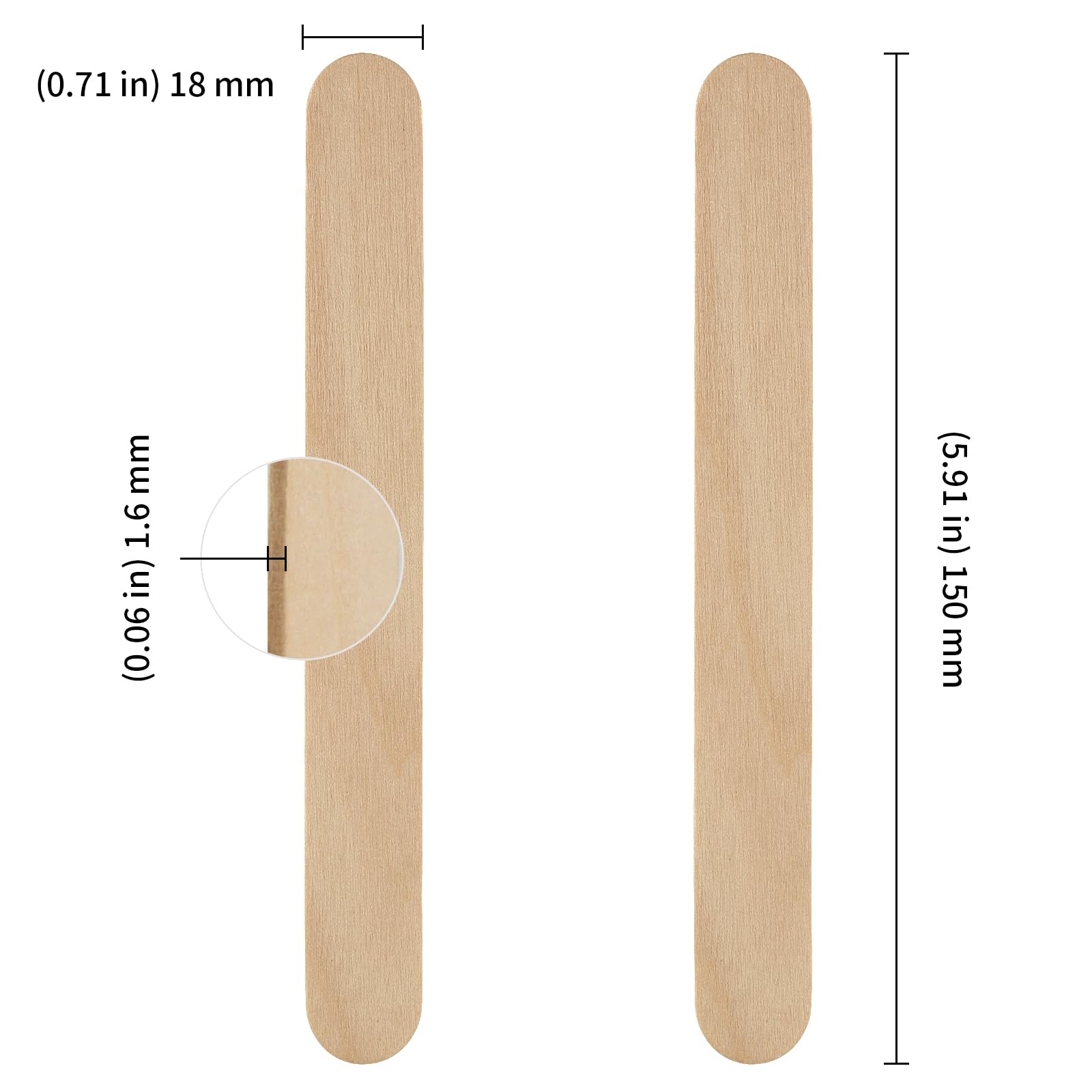KEILEOHO 1200PCS 6 Inch Lolly Sticks, 15cm Wooden Popsicle Sticks - Image 2