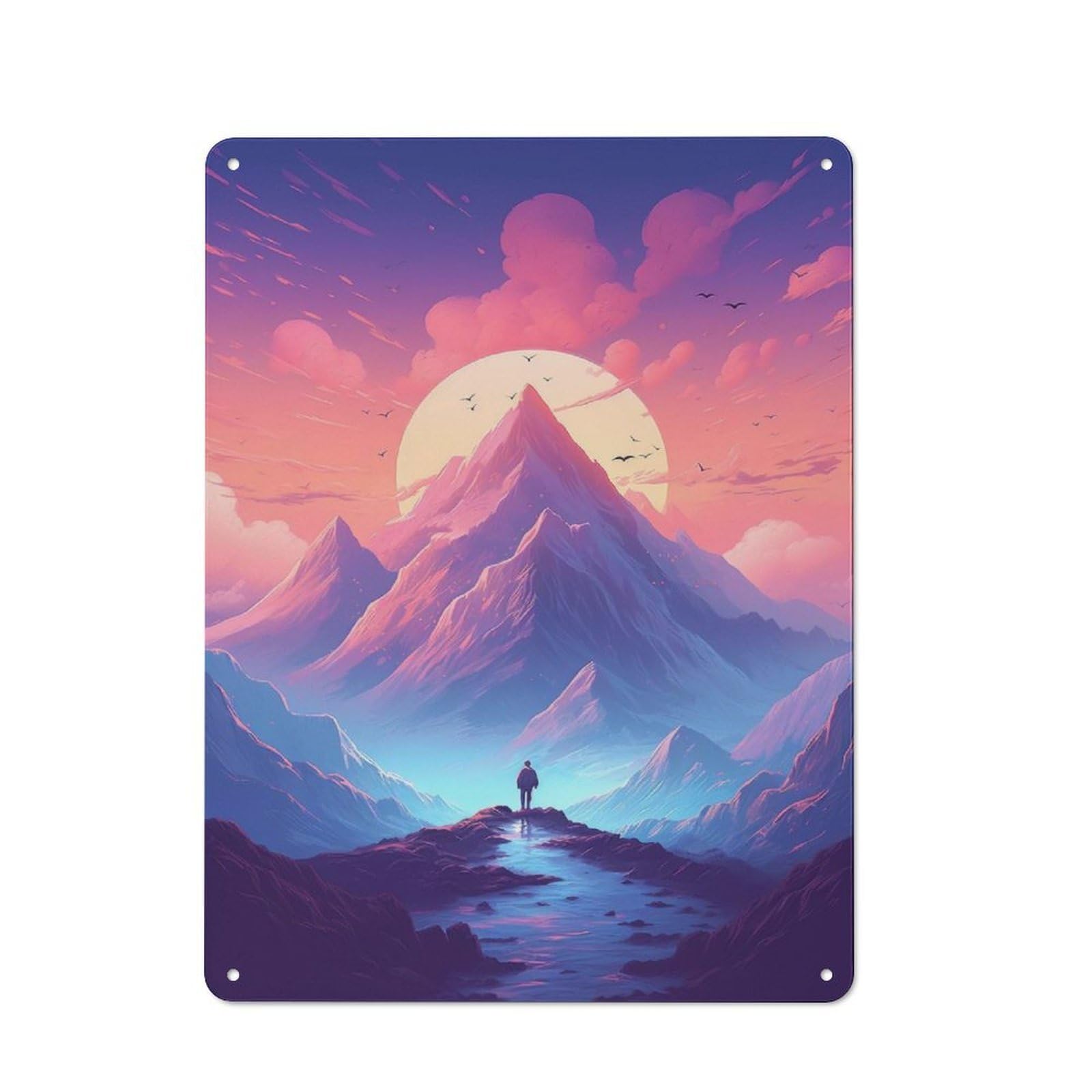 Junmoney Style-15 Cosy Mount Everest Nepal Metal Plaque 40X30cm, Kitchen Wall Decor For Kitchen, Cafe, Pantry Or Dining Room