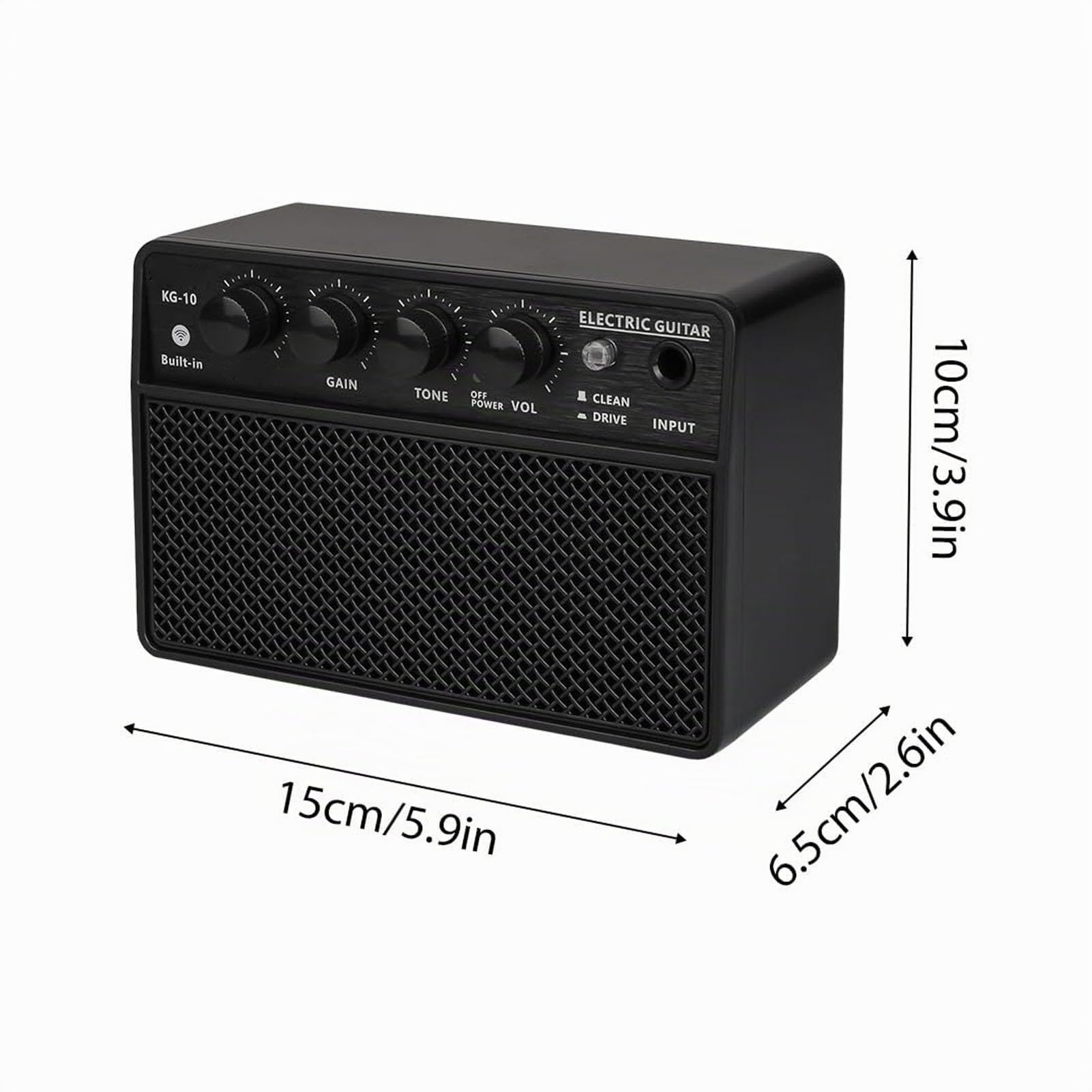 Amplificatore di Chitarra da 10W, Mini Amplificatore per Chitarra, Amplificatore di Chitarra Elettrica Ricaricabile, Amplificatore Piccolo Portatile, per la Pratica Quotidiana