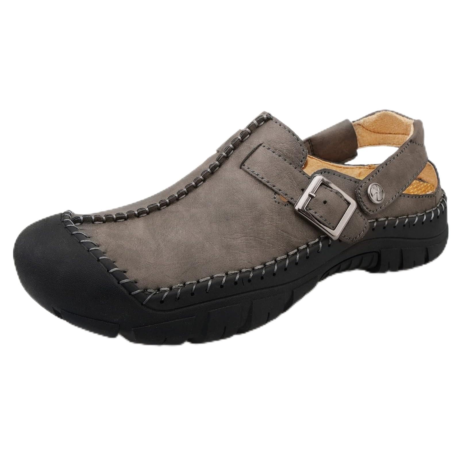 Men's Hollow Sandals Closed Toe Casual Slip on Shoes