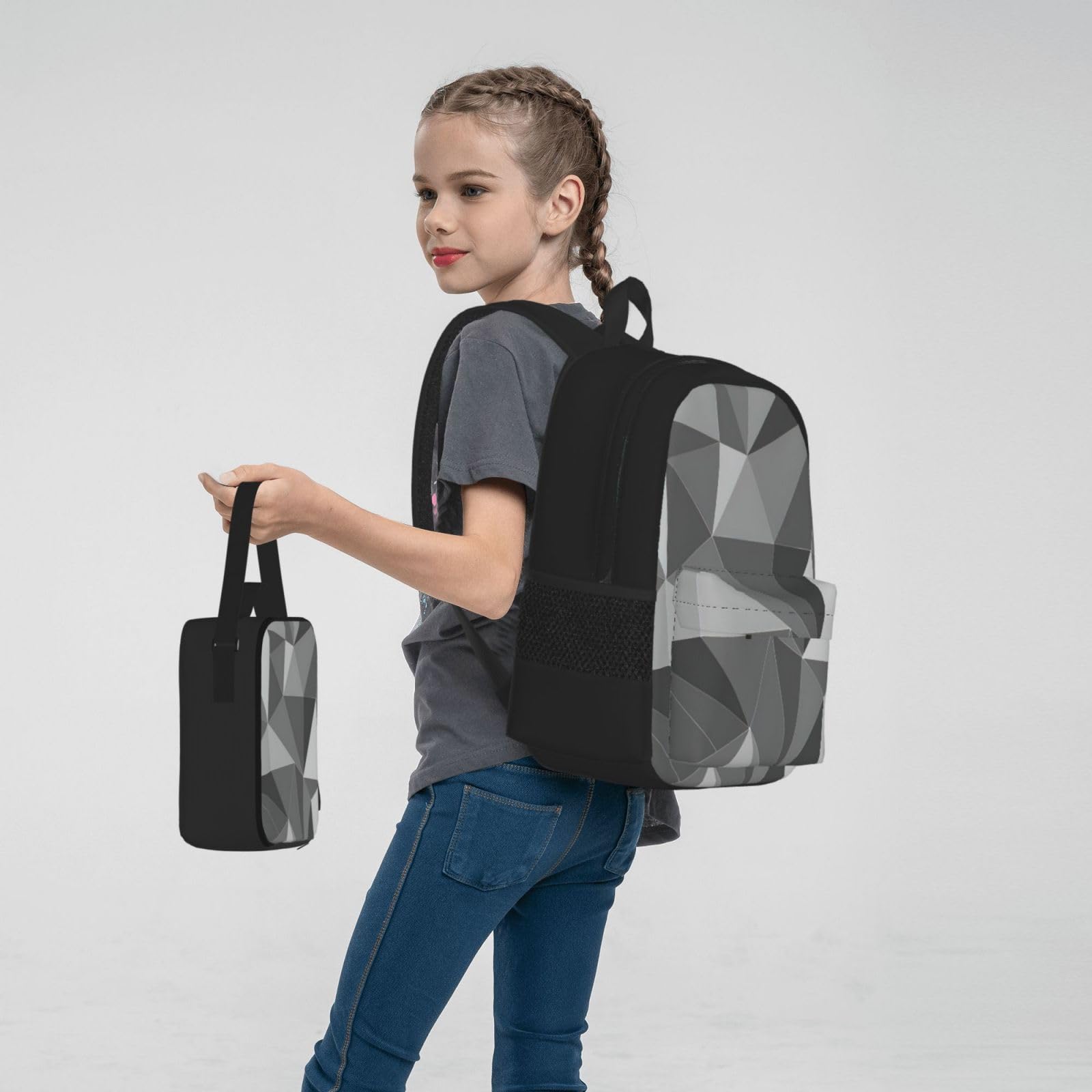 Zaino, borsa portapranzo, astuccio, set da 3 pezzi, per lavoro e