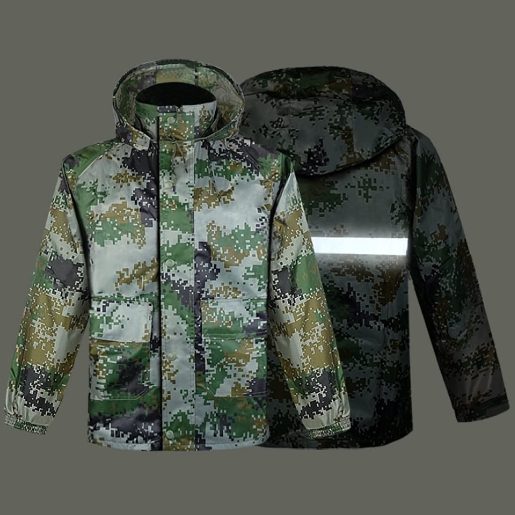 Amazon.co.jp: 蛍光安全服 メンズレインスーツ防水レインコート