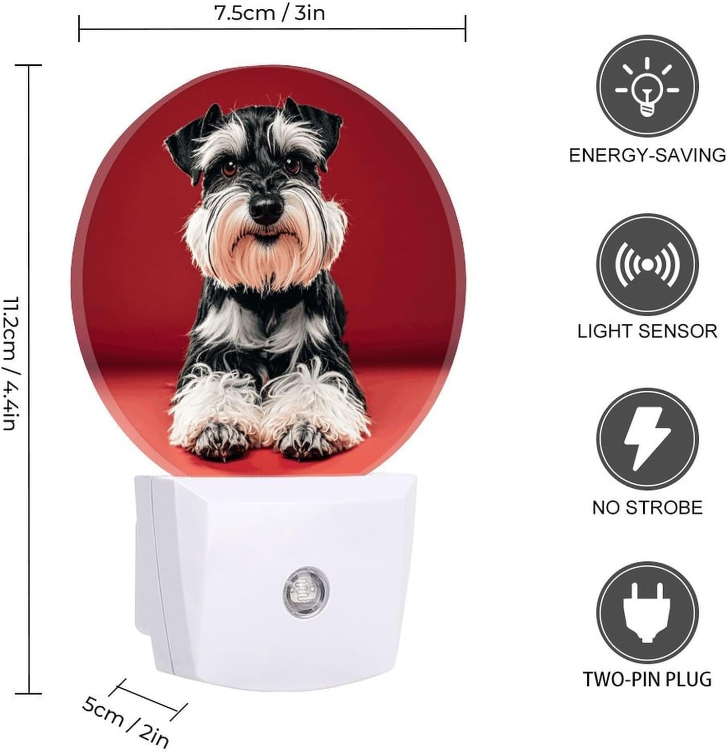 Schnauzer Plug-in LED Nightlight Wall Night Light image 2